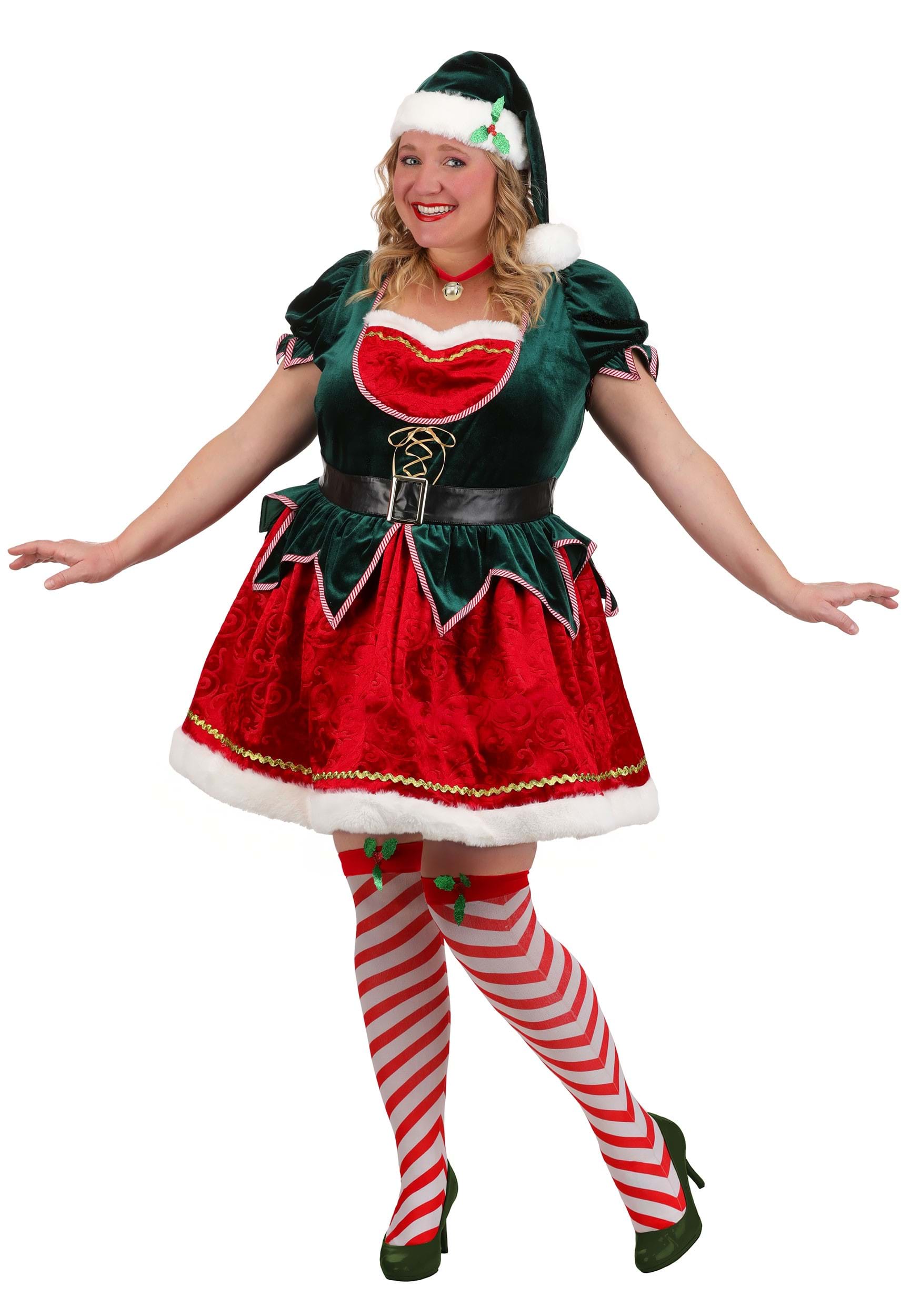 Women's Plus Size Deluxe Festive Elf Costume | Christmas Costumes