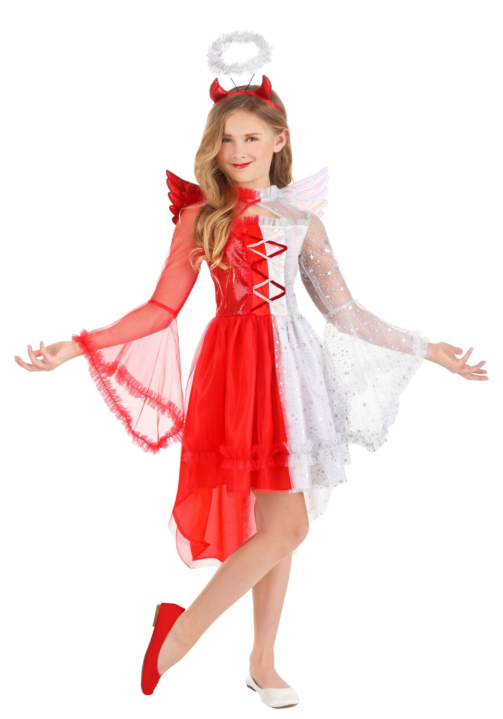 Kid's Half Angel Half Devil Costume | Girl's Angel Costumes