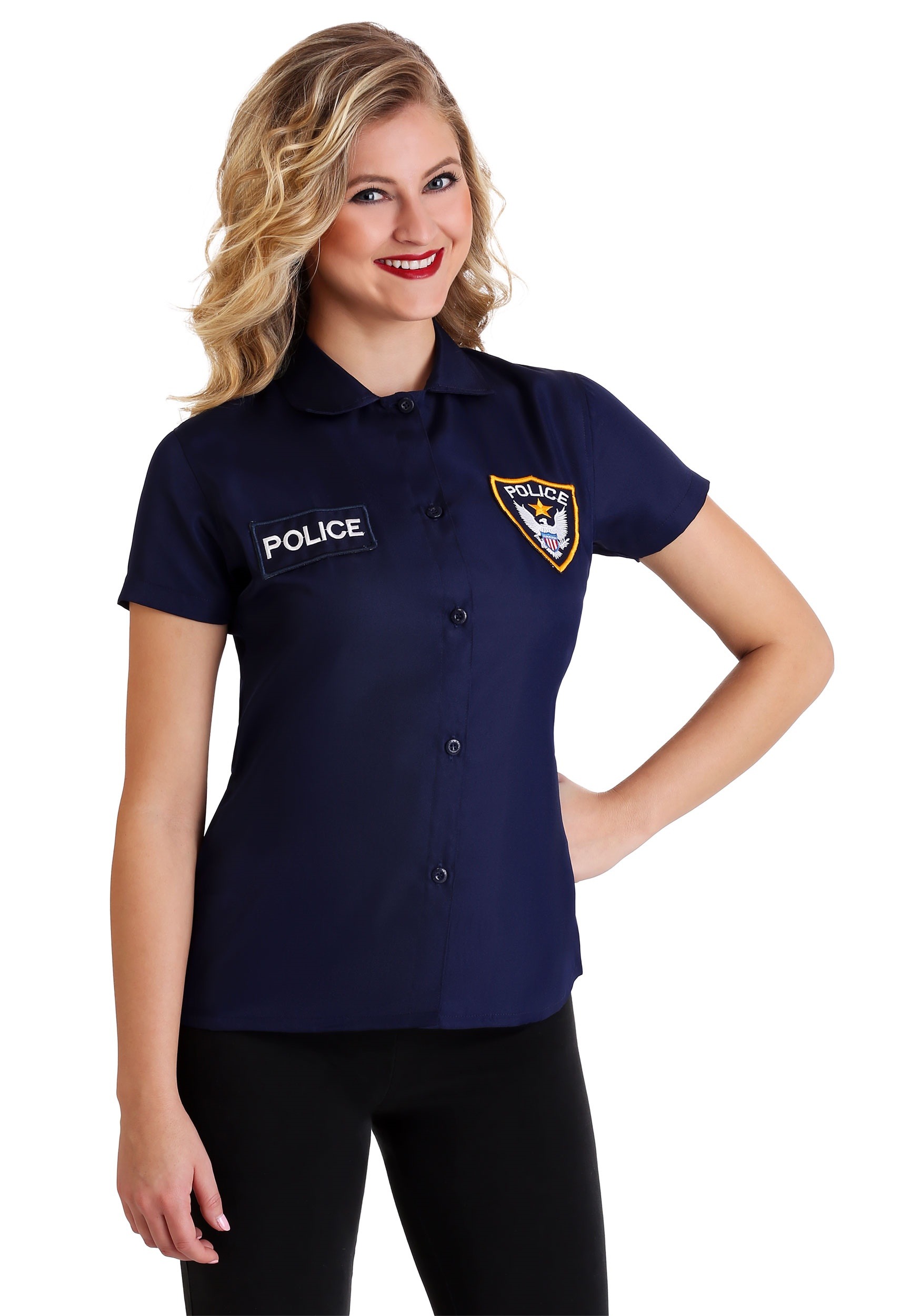 Plus Size Women's Police Shirt Costume | Adult Costume T-Shirts