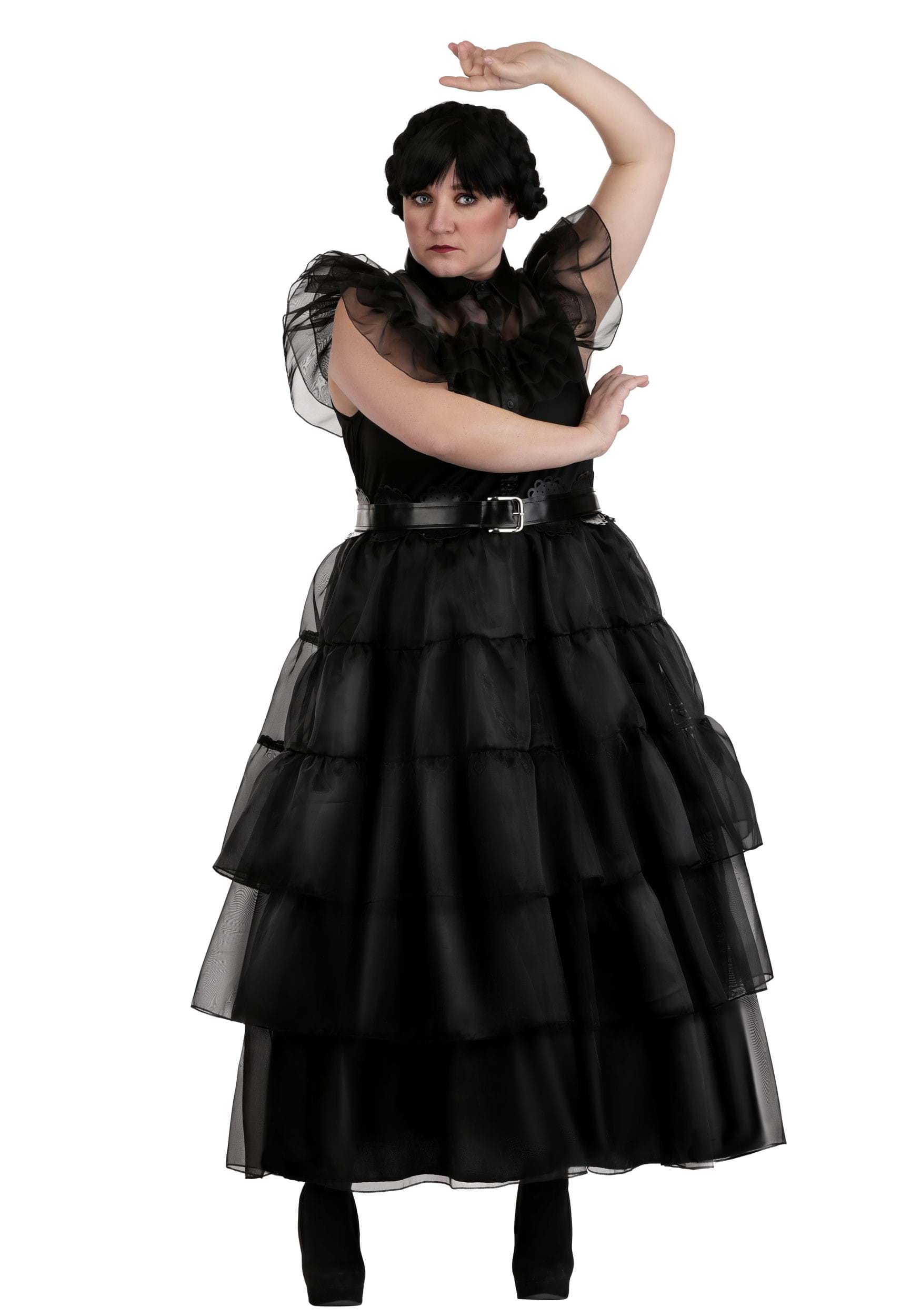 Women's Plus Size Wednesday Rave'N Dance Costume Dress | TV Show Costumes