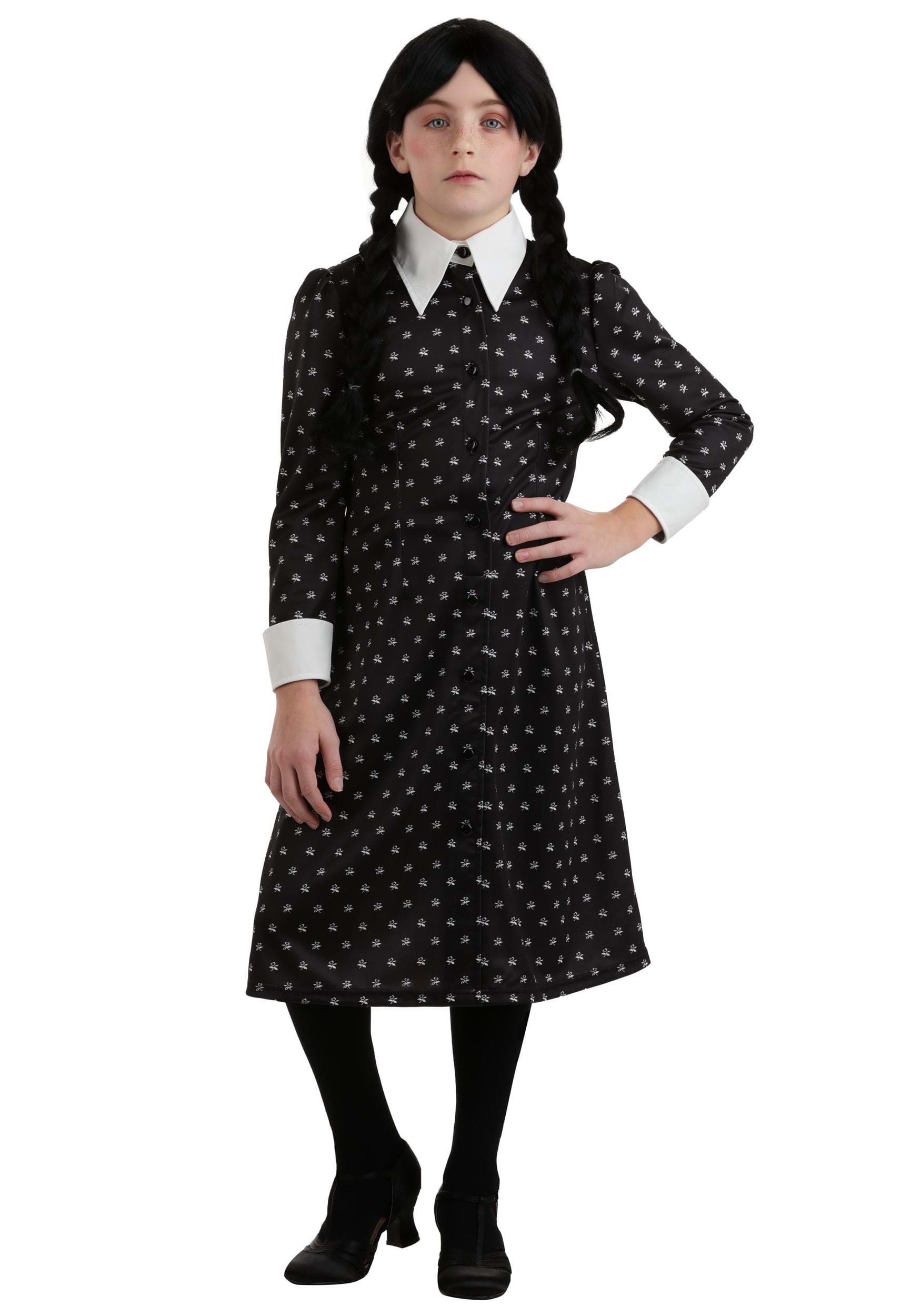 Wednesday Addams Polka Dot Costume Dress for Girls | TV Show Costumes