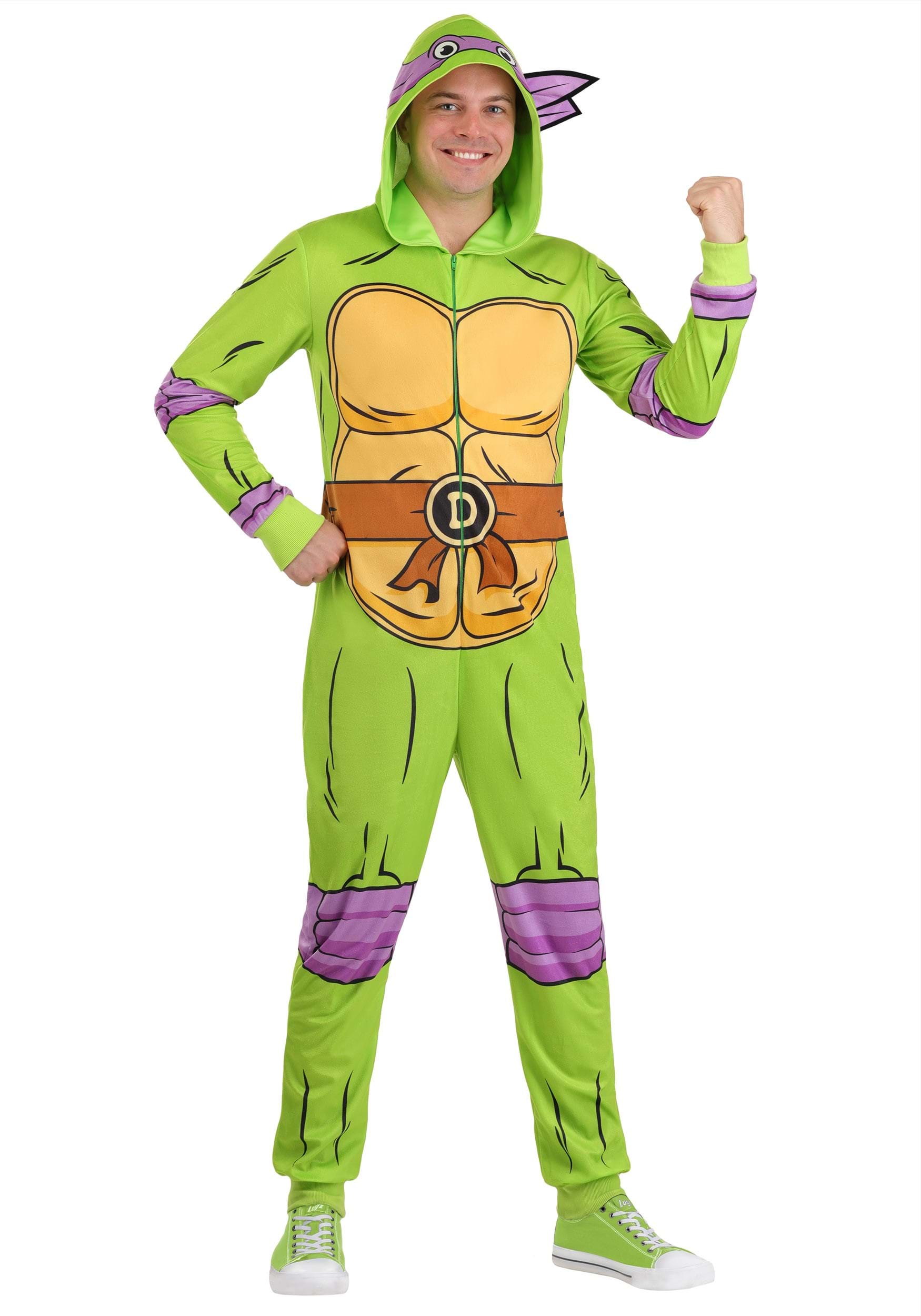 Teenage Mutant Ninja Turtles Adult Donatello Costume Onesie | Nickelodeon Costumes