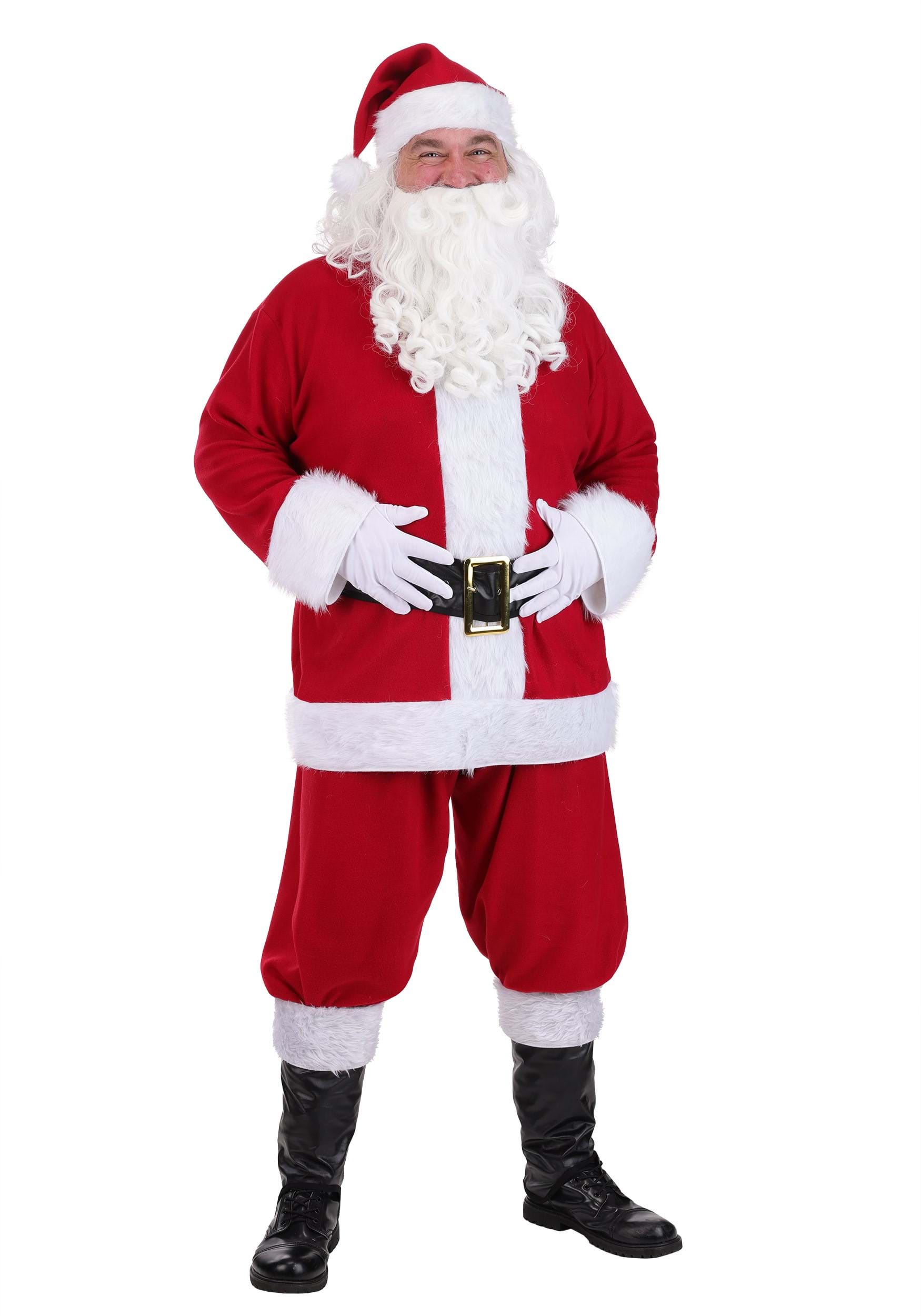 Plus Size Flannel Santa Claus Men's Costume | Christmas Costumes