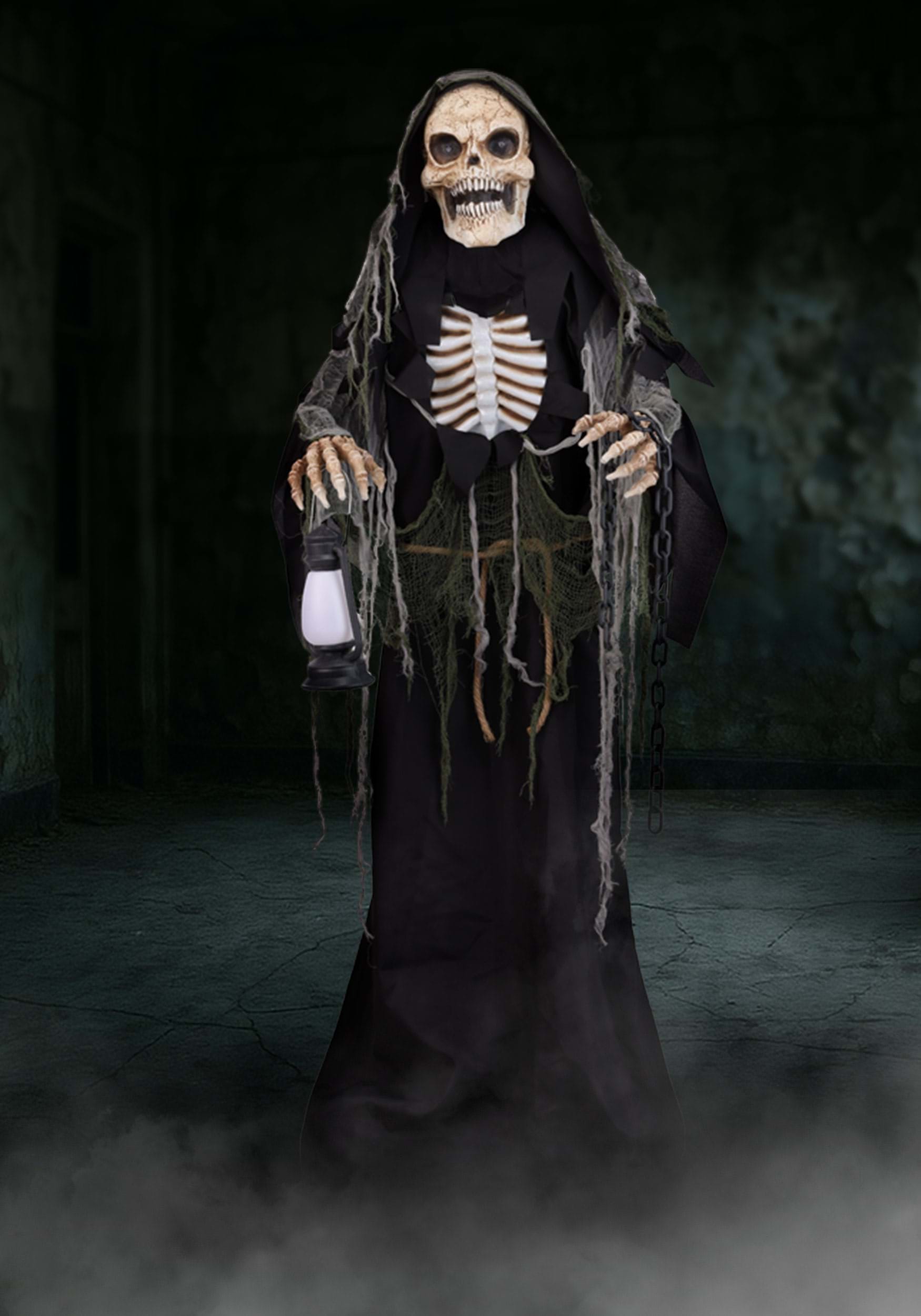 5.4FT Wraithlike Reaper Animated Halloween Decoration - Scream Saver | Halloween Animatronics