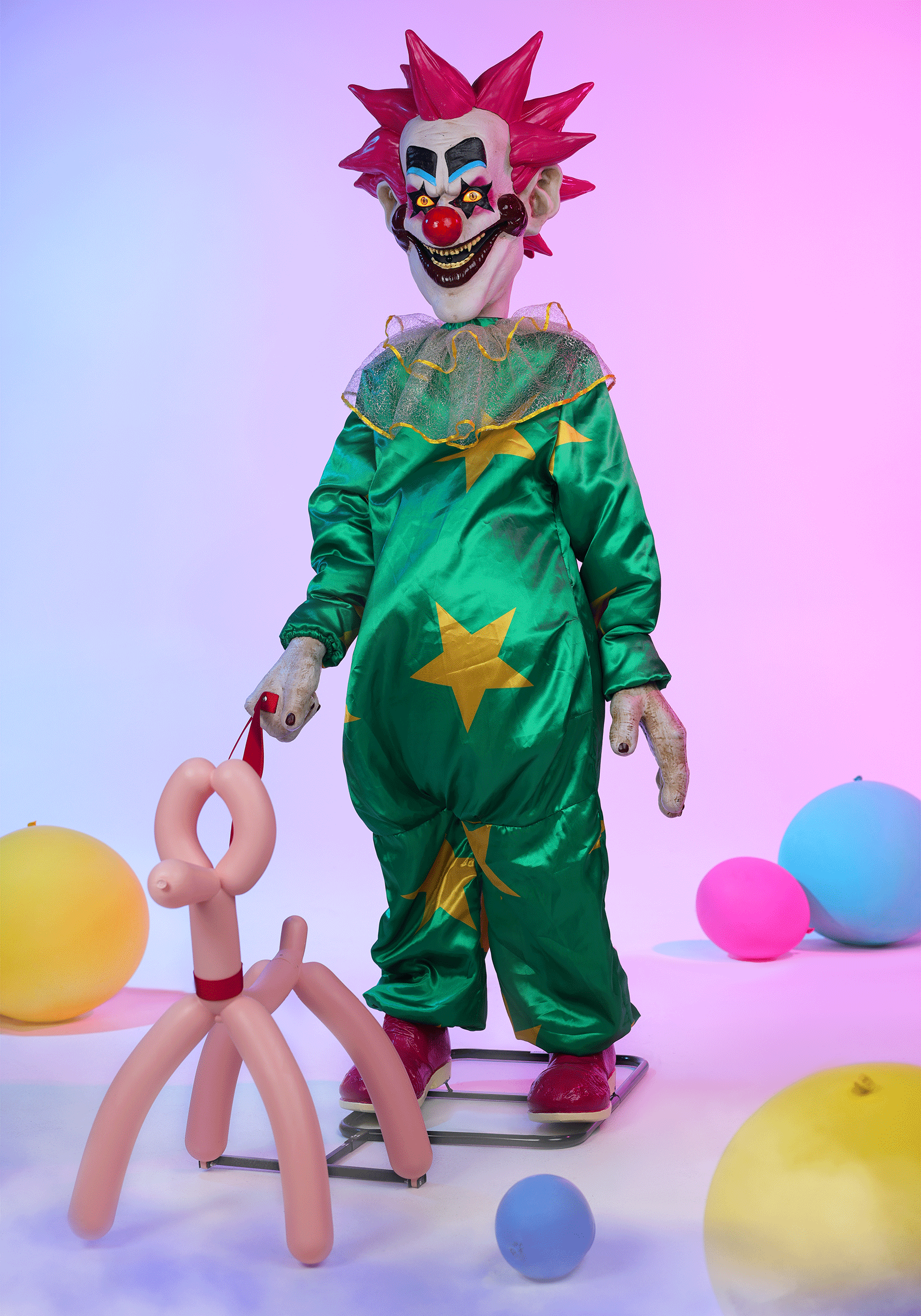 5.8FT Animated Spikey Killer Klowns from Outer Space Decoration - Tekky | Halloween Animatronics