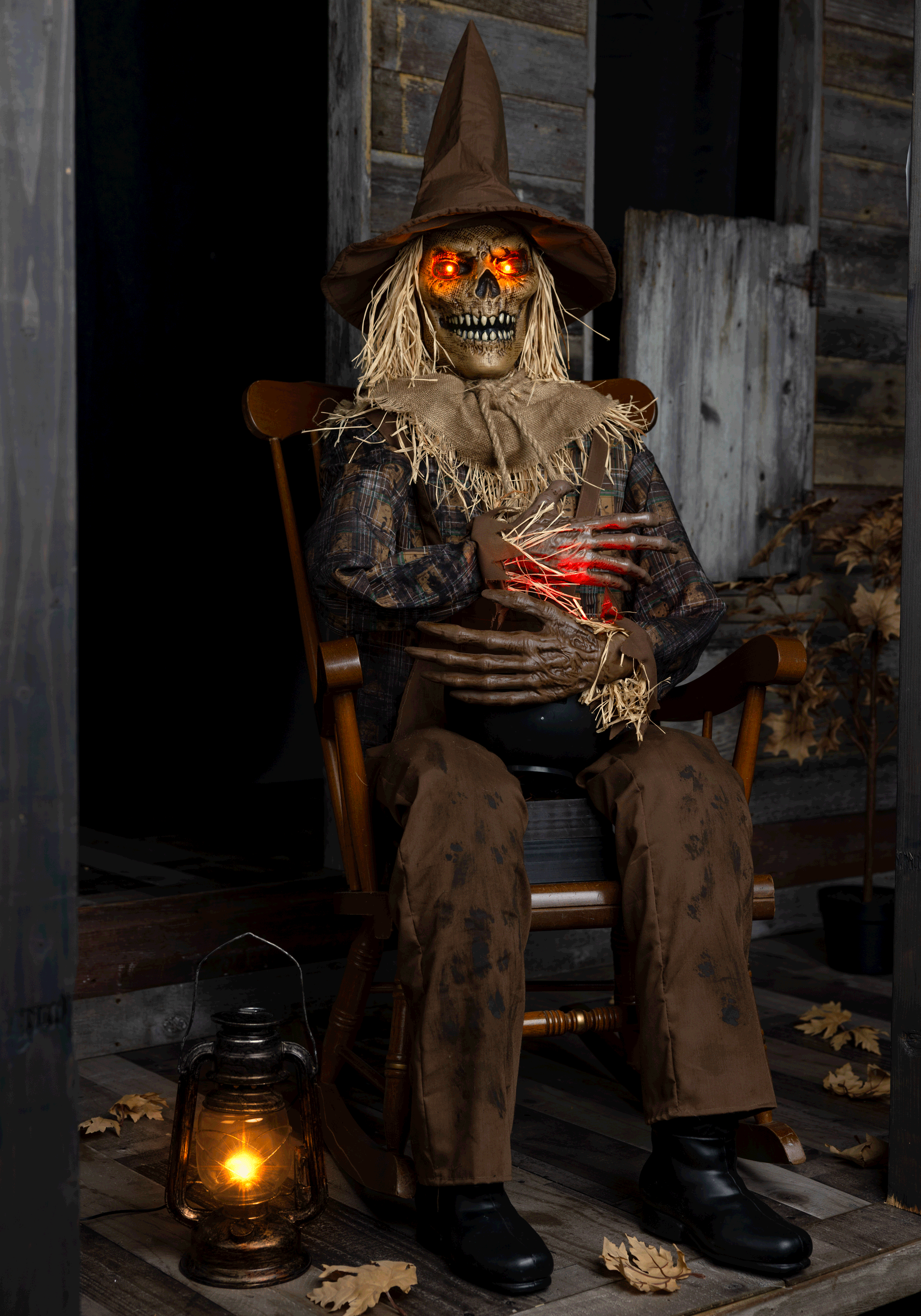 4.8FT Animatronic Swiping Scully the Seated Scarecrow Decoration -Tekky | Halloween Animatronics