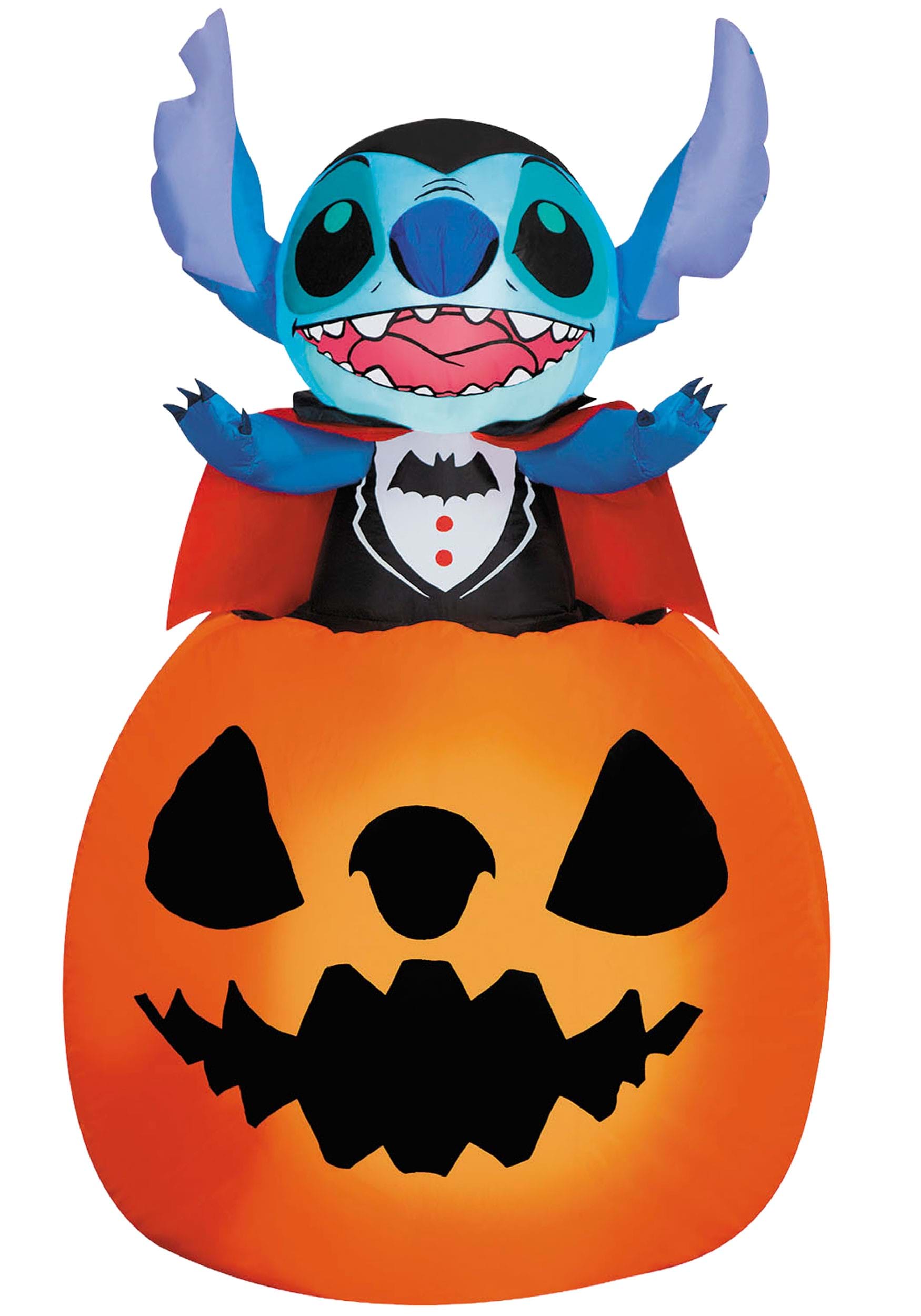 Vampire Stitch in Pumpkin Inflatable Decoration | Disney Decorations