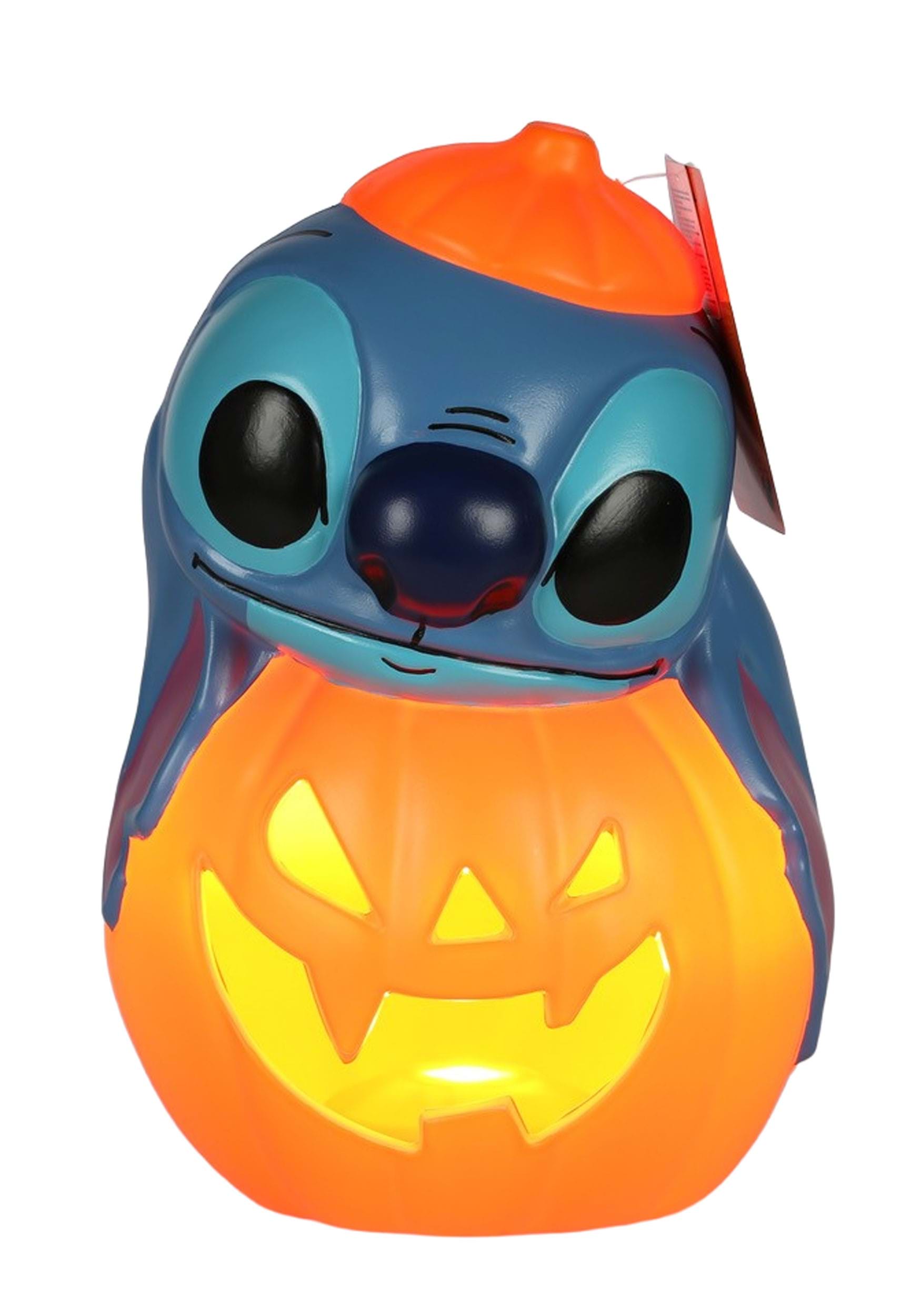 12-Inch Light Up Disney Stitch Pumpkin Stack Decoration | Disney Decorations