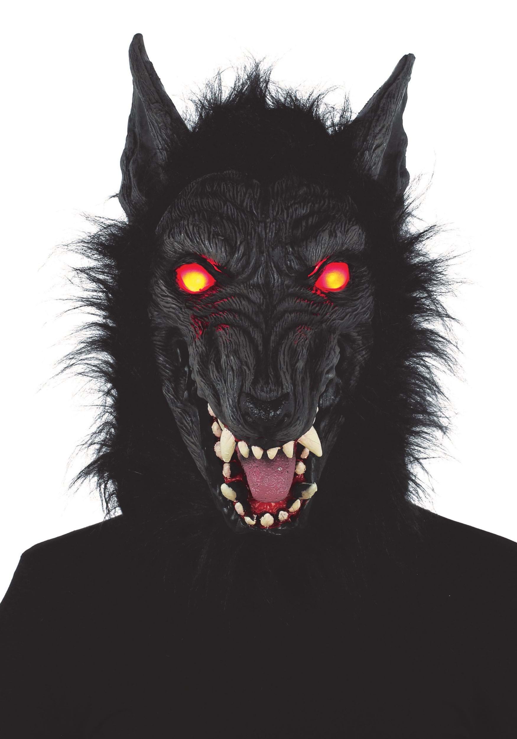 Adult Rage Wolf Light Up LED Mask | Wolf Accessories