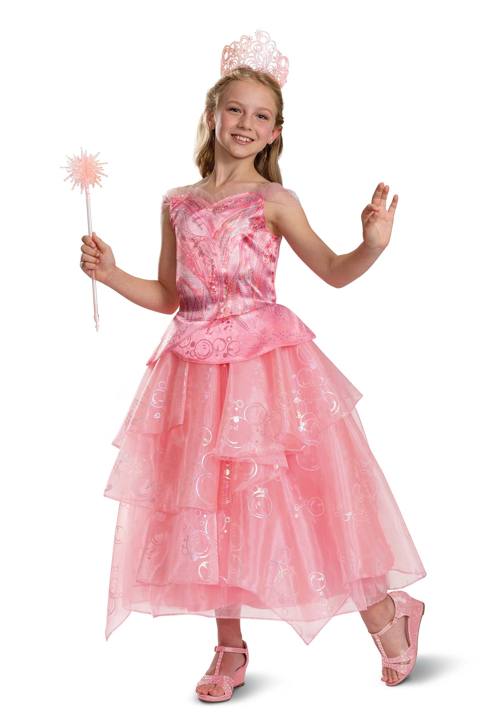 Wicked Deluxe Glinda Girl's Costume | Wicked Costumes
