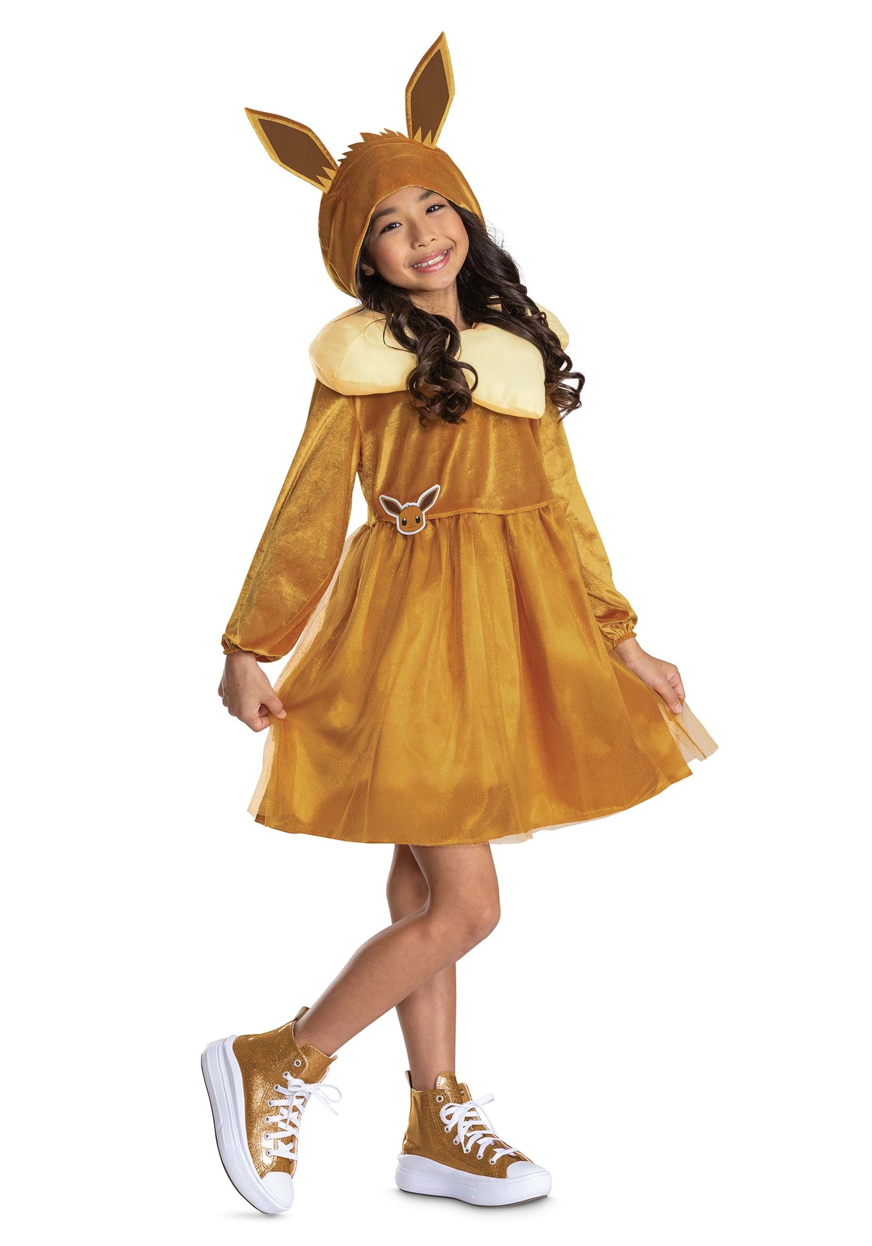 Girl's Pokémon Eevee Hooded Costume Dress | Pokémon Costumes