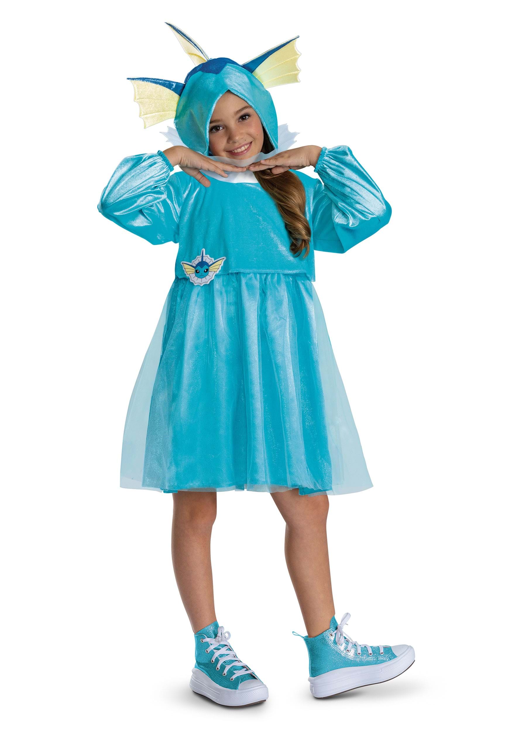 Pokémon Vaporeon Hooded Girl's Costume Dress | Pokémon Costumes