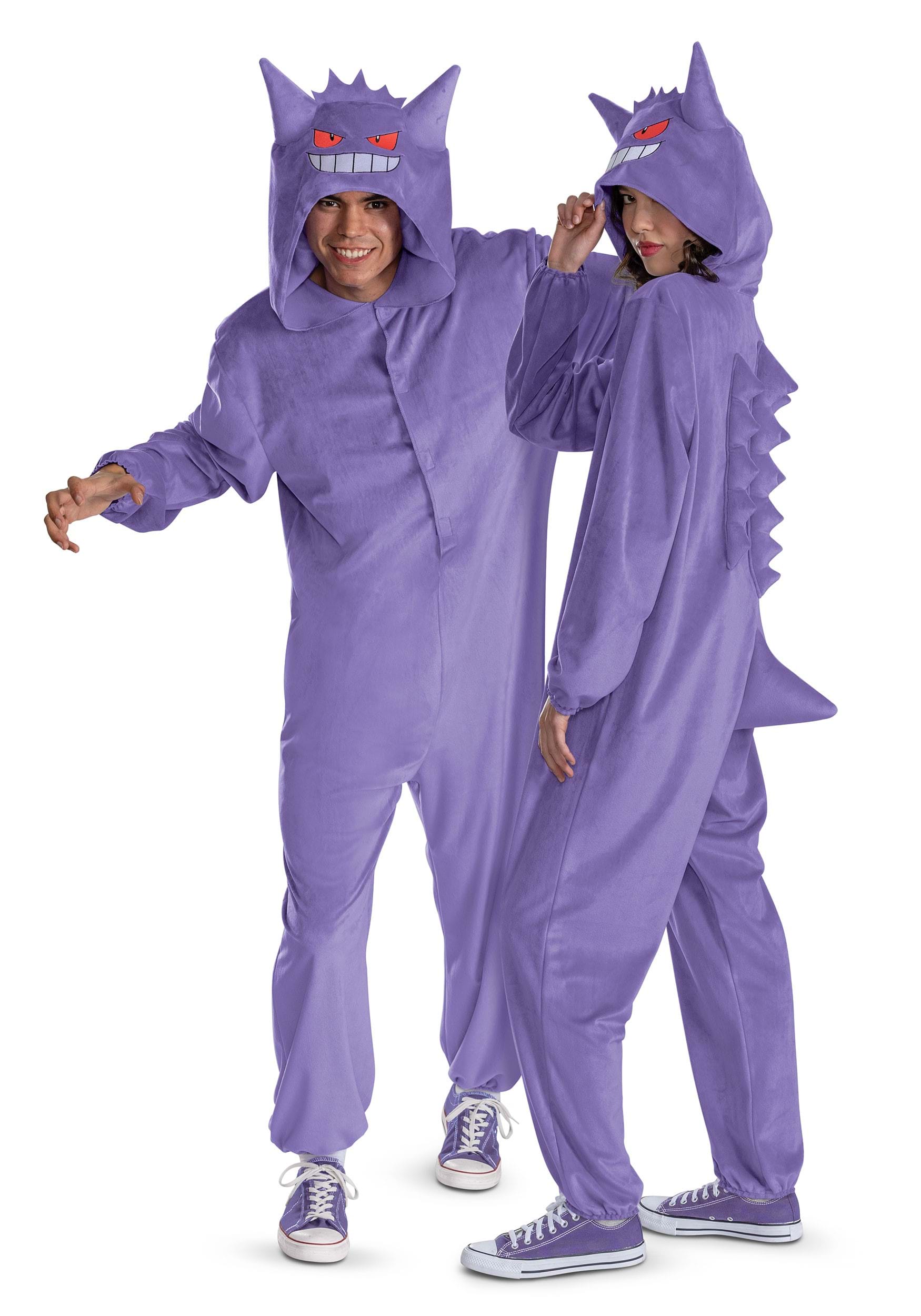Deluxe Pokémon Gengar Hooded Jumpsuit Costume for Adults | Pokémon Costumes