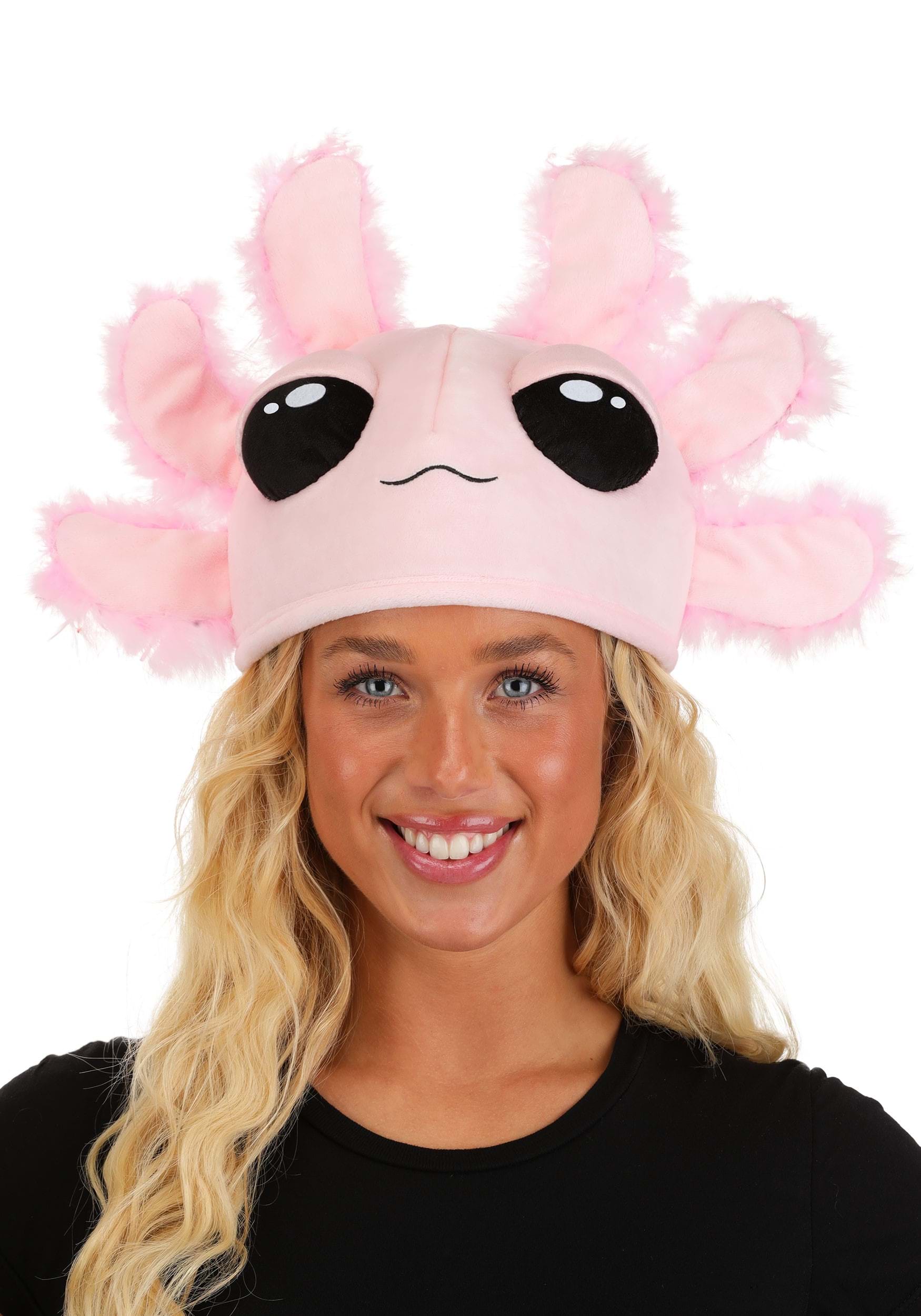 Pink Axolotl Costume Hat for Adults | Animal Hats
