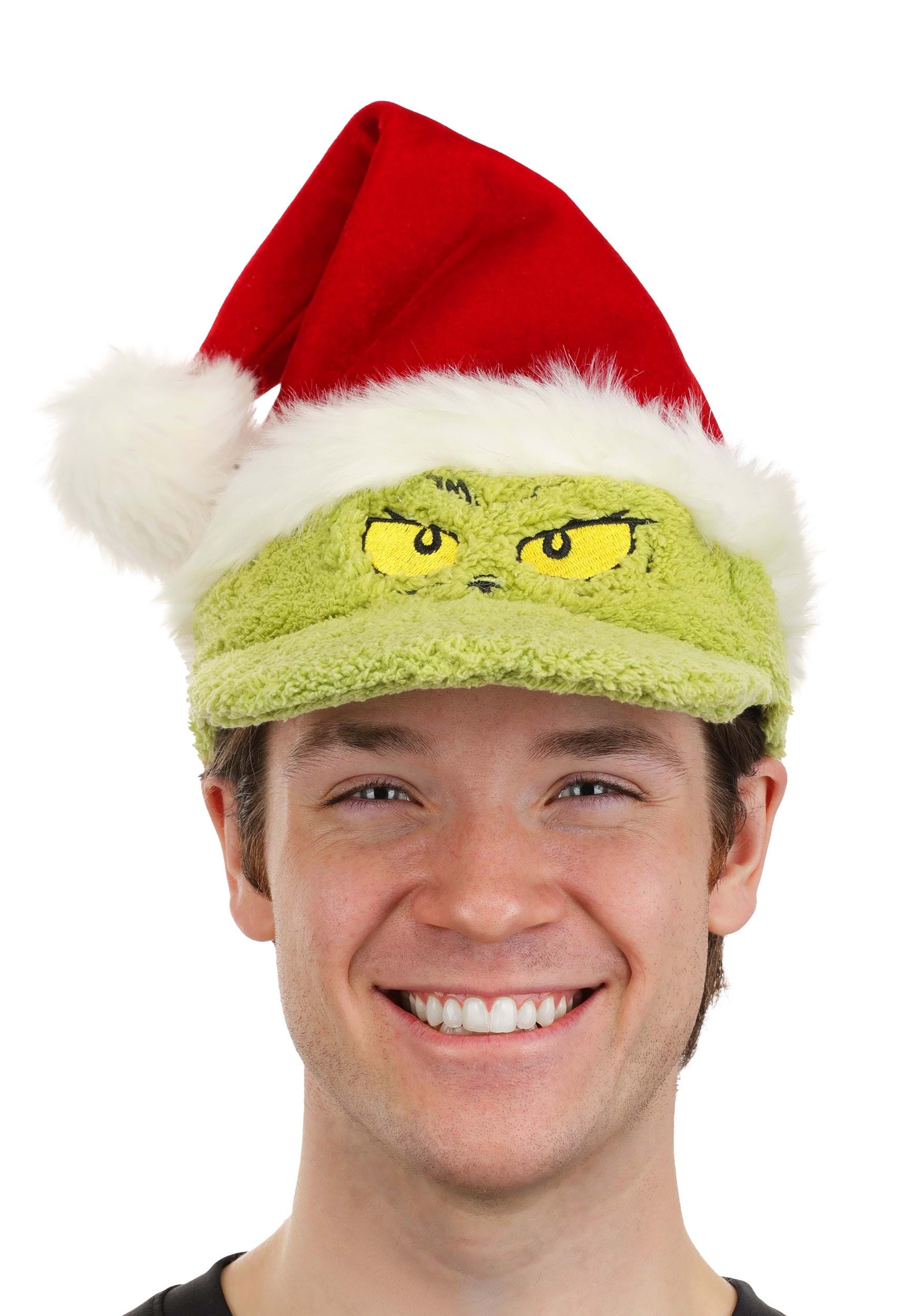 Dr. Seuss Grinch Santa Adult Fuzzy Cap | Dr. Seuss Accessories