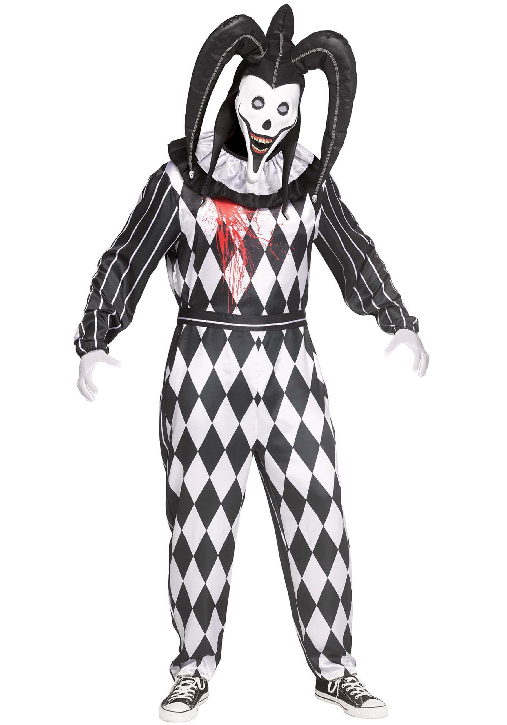 Smiler Dark Jester Men's Costume | Evil Clown Costumes