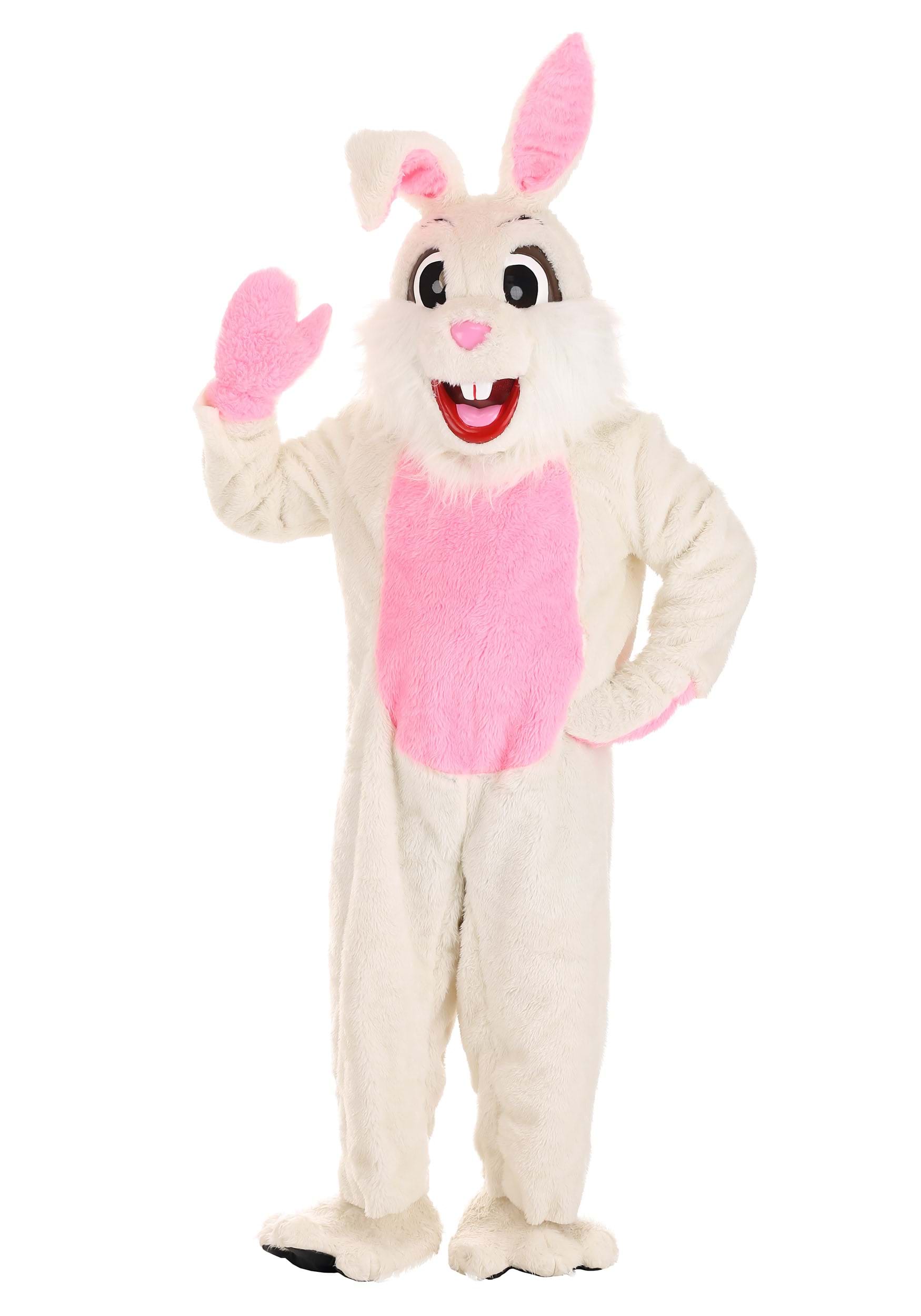 Adult White Easter Bunny Mascot Costume