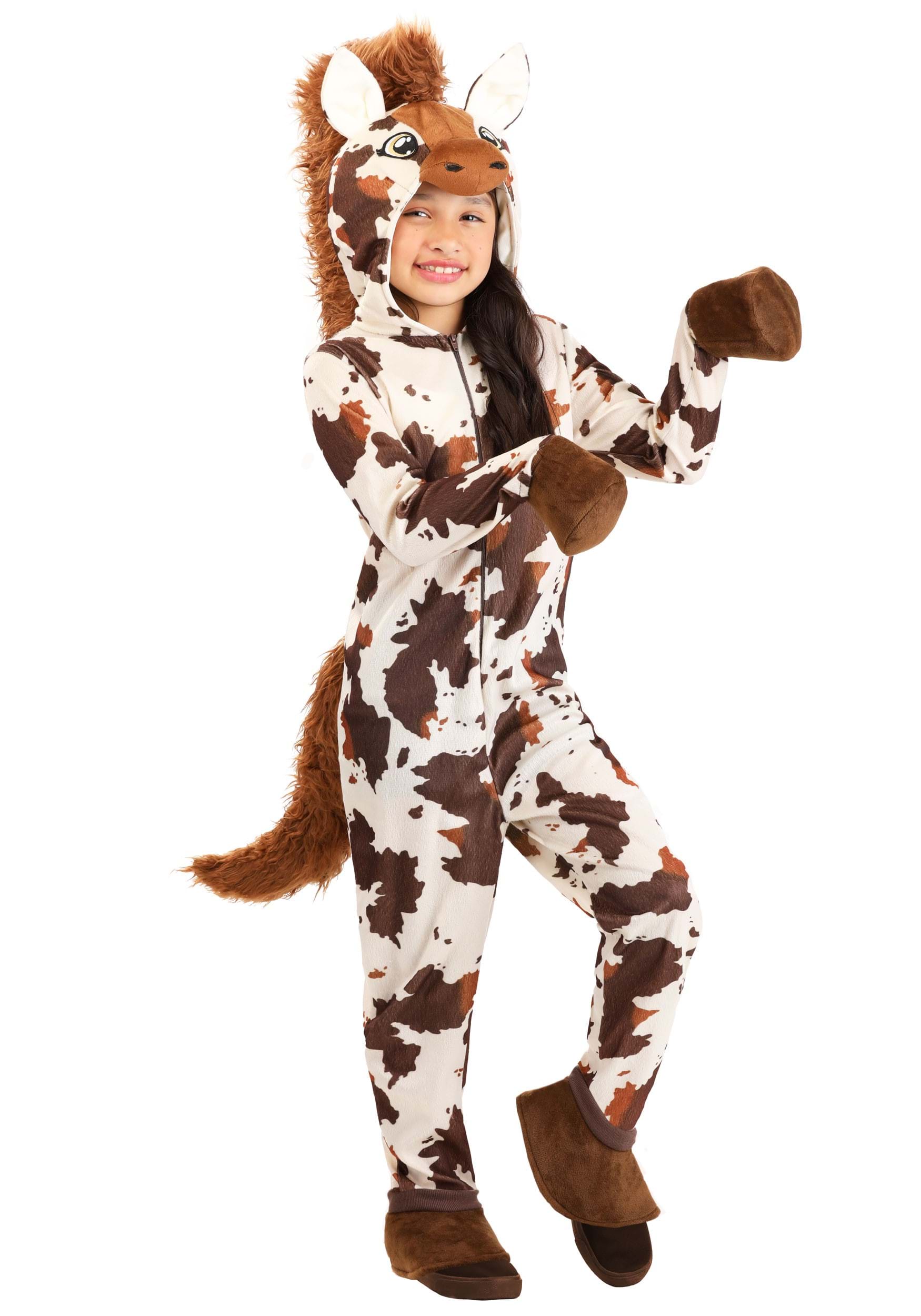Deluxe Kid's Brown Spotted Horse Costume | Animal Costumes