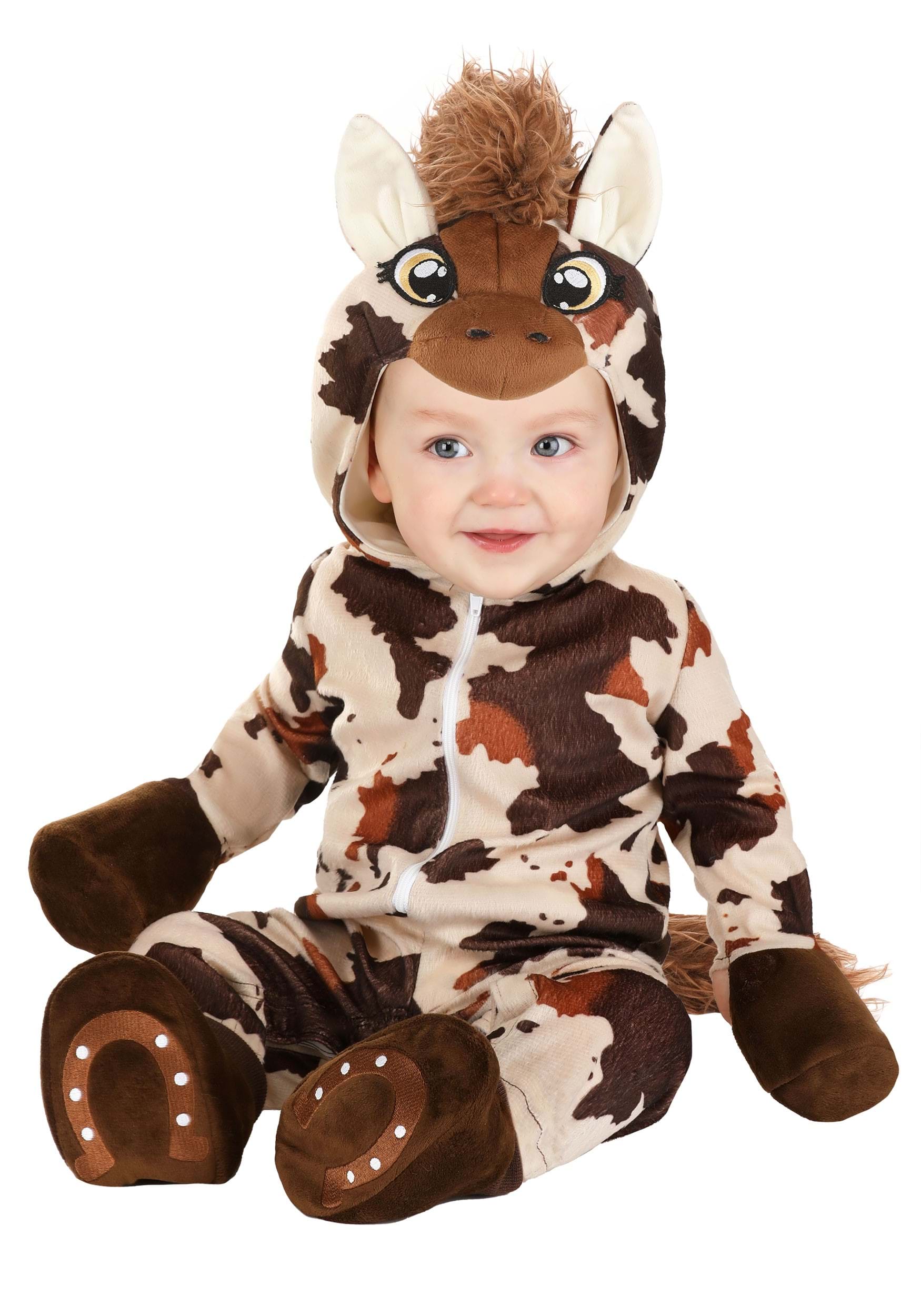 Deluxe Infant Brown Spotted Horse Costume | Animal Costumes