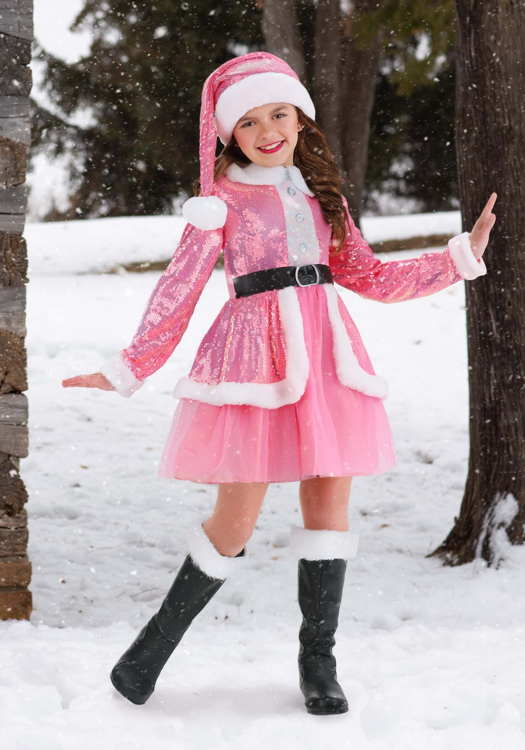 Pink Santa Claus Girl's Costume | Christmas Costumes