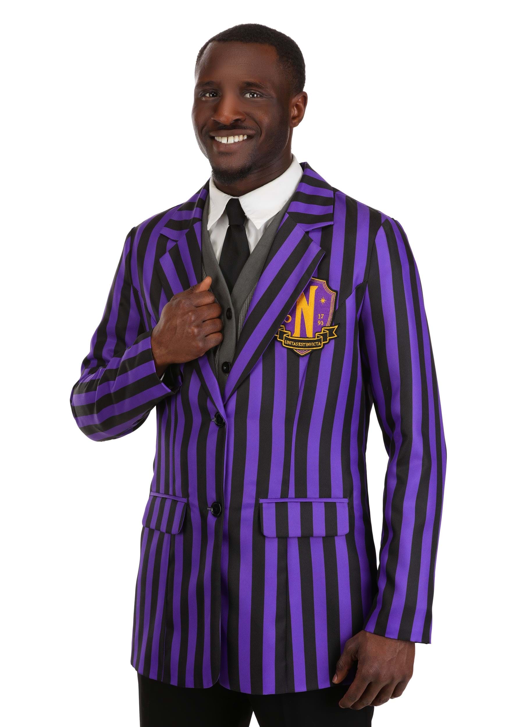 Nevermore Academy Wednesday Costume Blazer for Men | TV Show Costumes