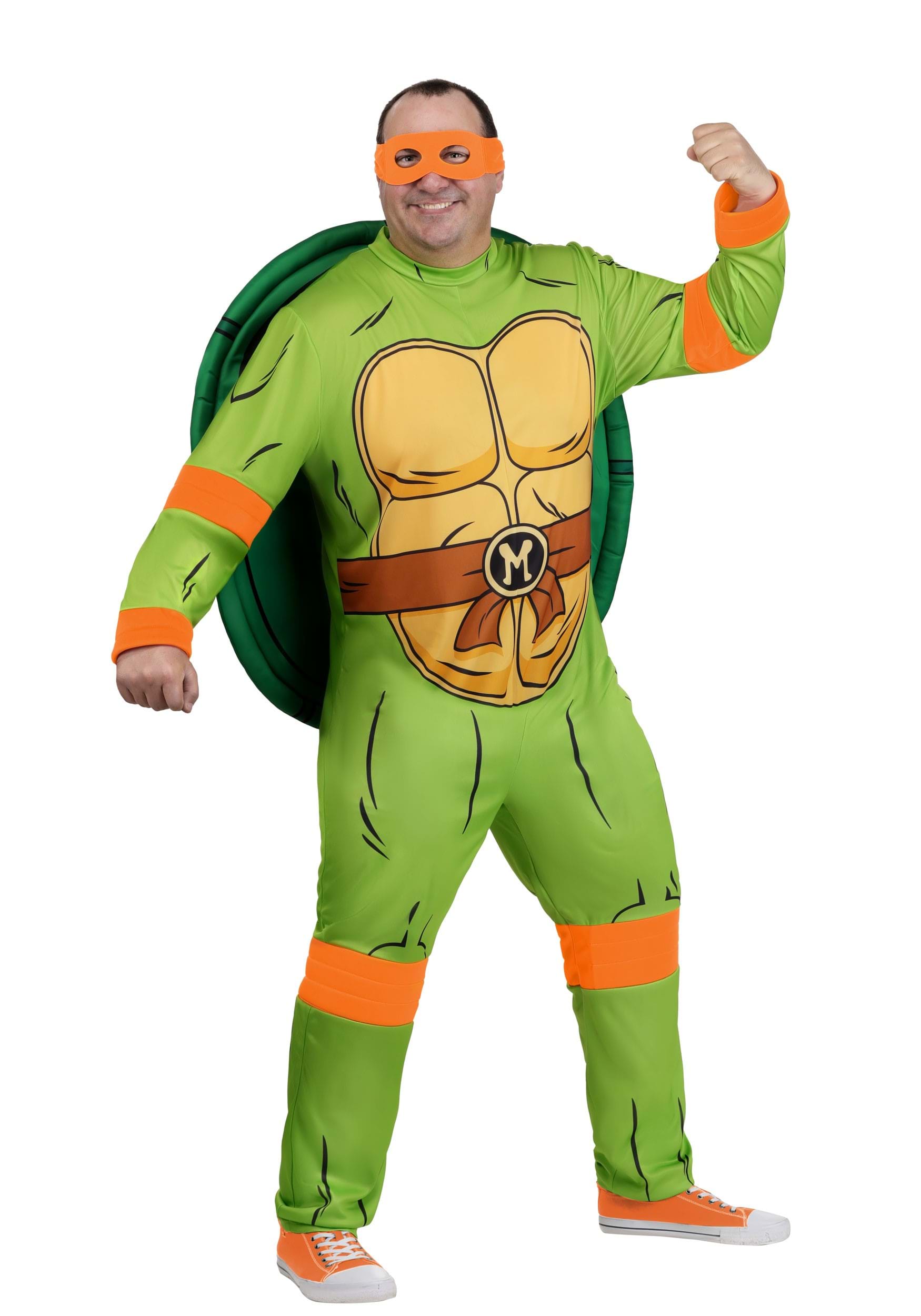 Men's Plus Size Teenage Mutant Ninja Turtles Michelangelo Costume | Nickelodeon Costumes