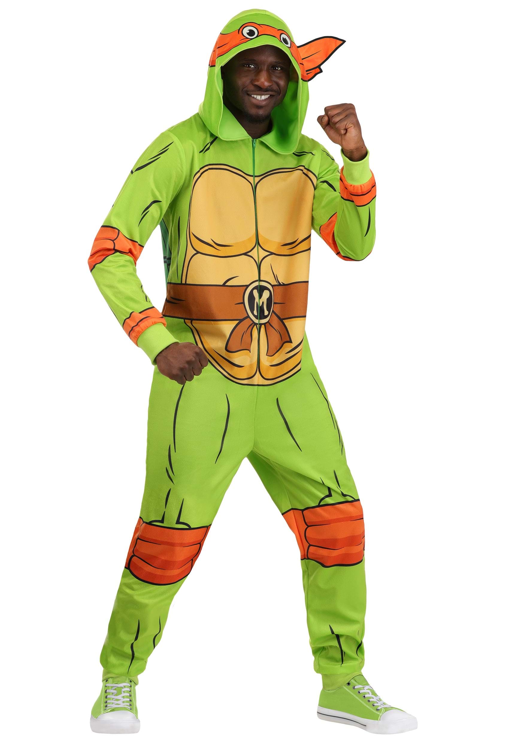 Teenage Mutant Ninja Turtles Adult Michelangelo Costume Onesie | Nickelodeon Costumes