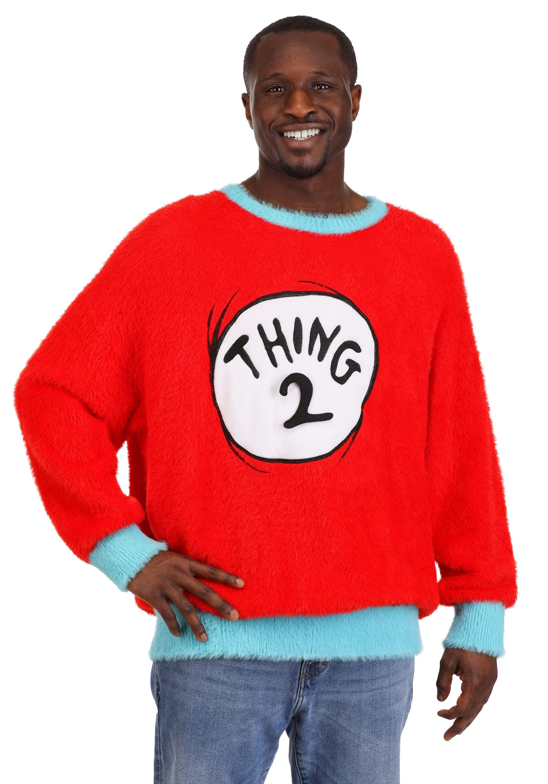 Dr. Seuss Thing 1 & 2 Adult Christmas Sweater | Christmas Sweaters