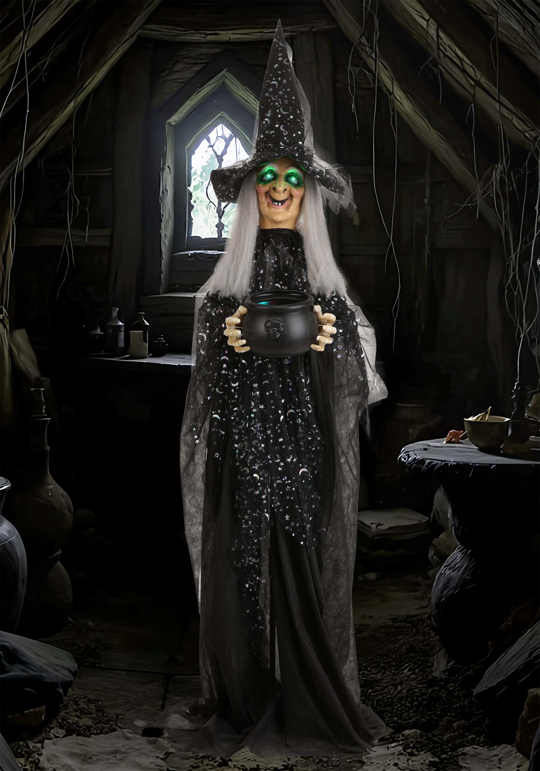 6.3FT Paisley the Potion-Maker Witch Animated Decoration - Scream Saver | Halloween Animatronics