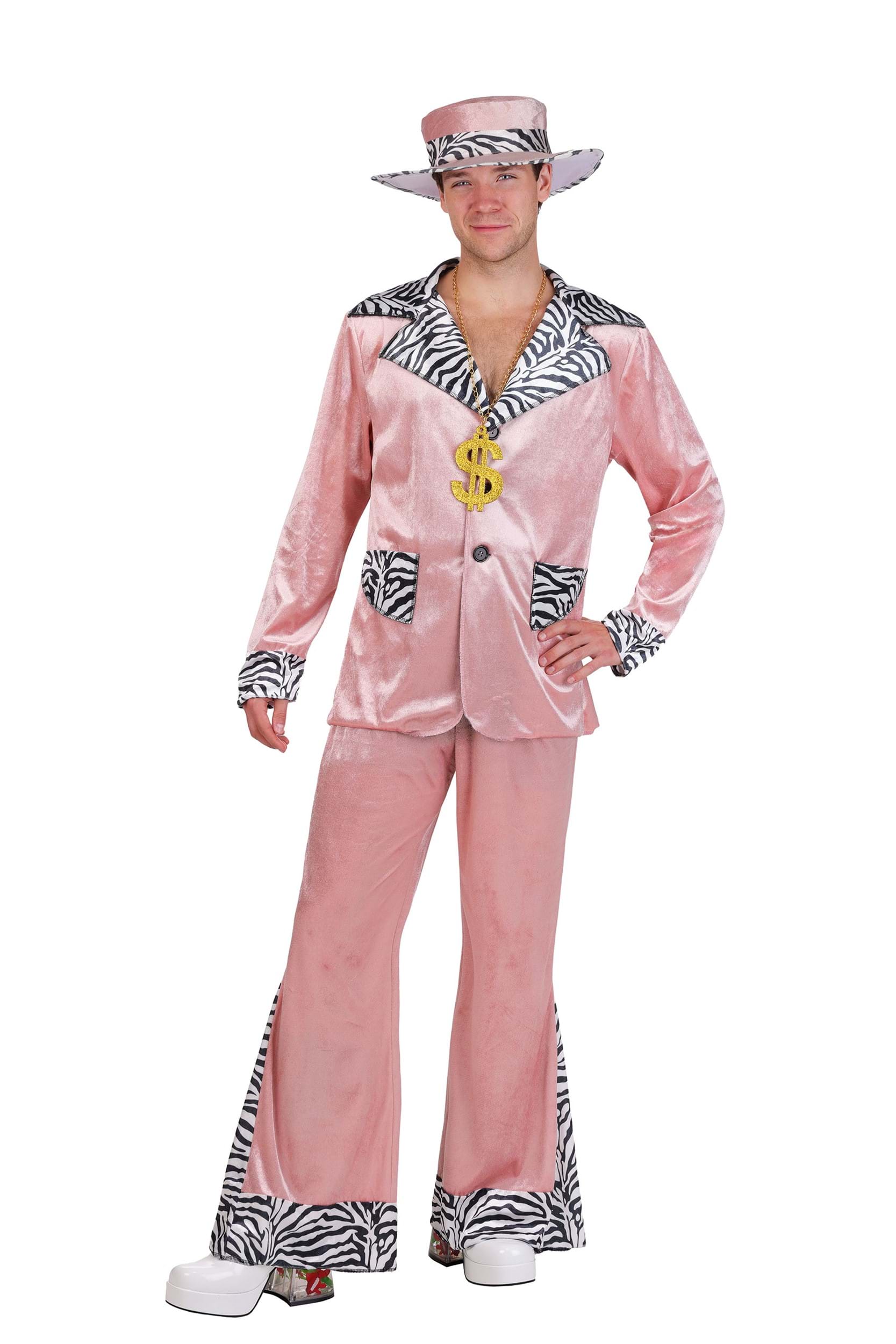 Pink 70's Pimp Suit Men's Costume | Pimp Costumes