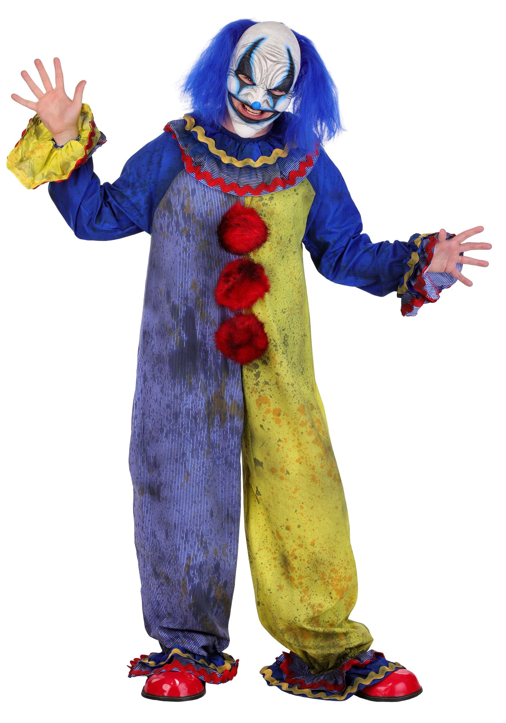 Adult Blue Carousel Clown Costume with Mask | Clown Costumes and Accessories