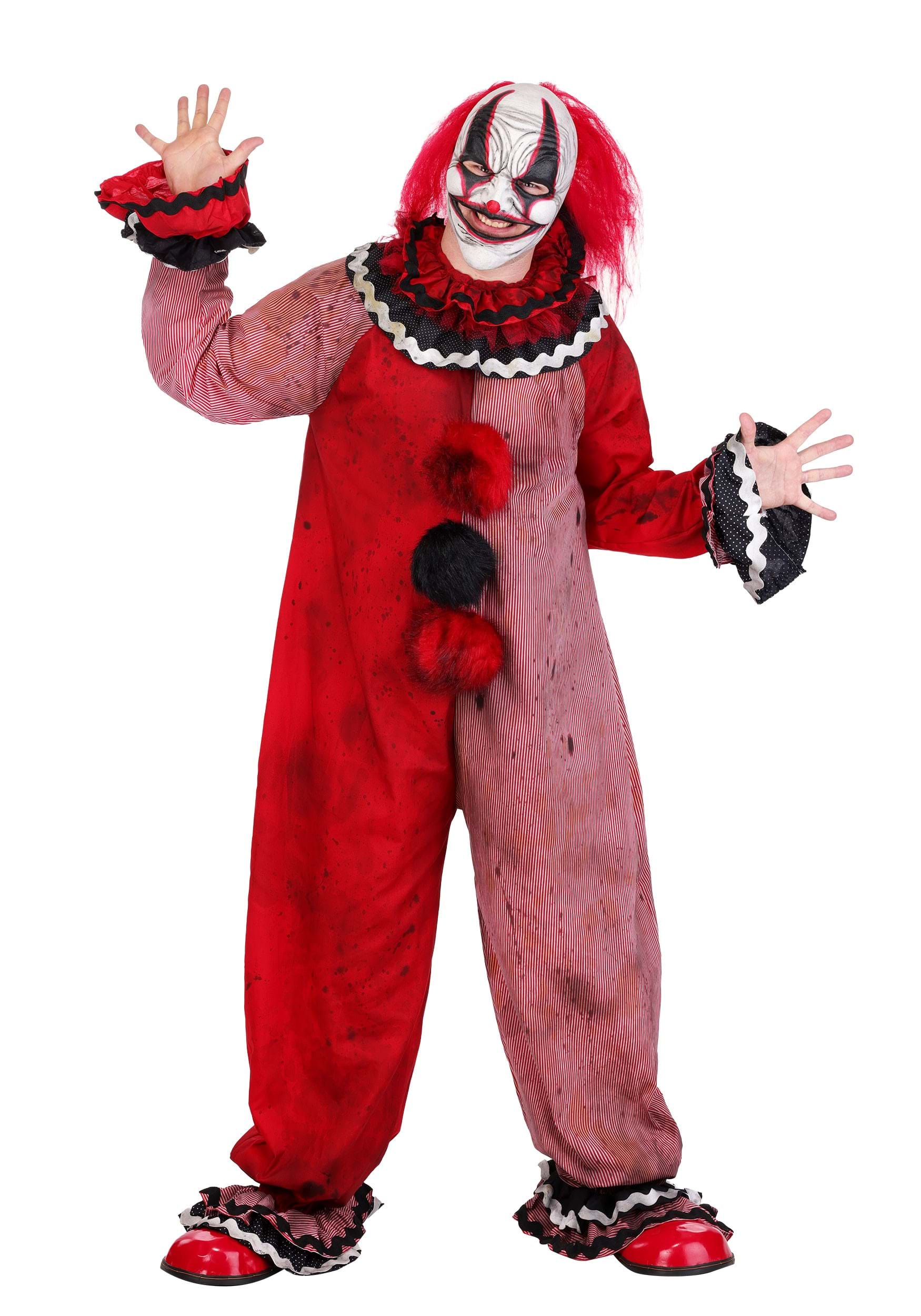 Adult Red Carousel Clown Costume with Mask | Clown Costumes & Accessories