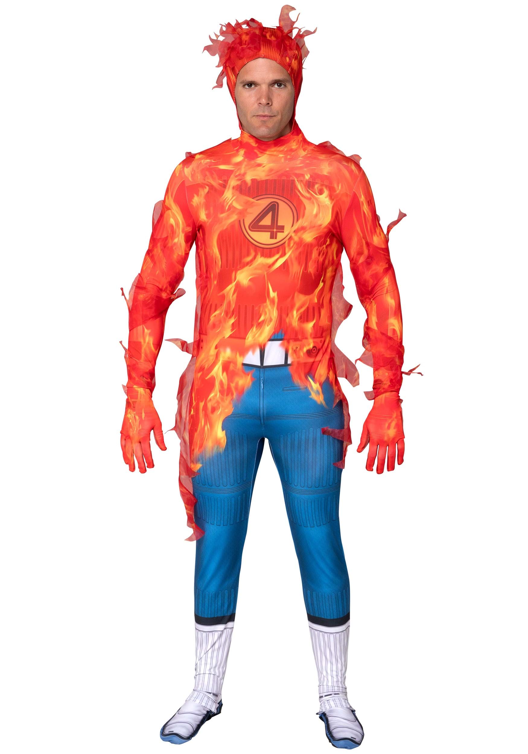 Men's Fantastic Four Human Torch Zentai Suit Costume | Marvel Costumes