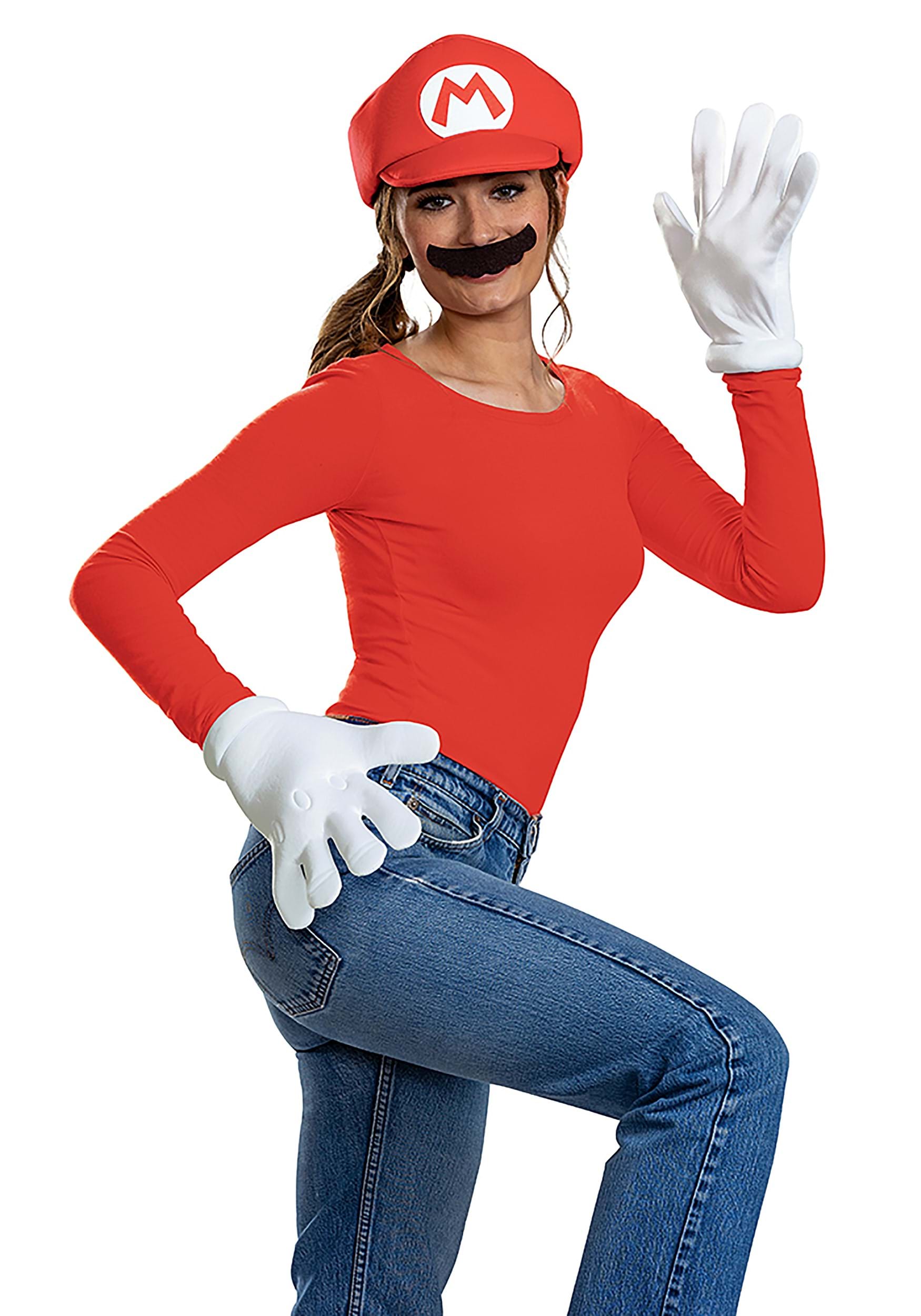 Adult Super Mario Elevated Mario Accessory Kit | Video Game Costumes & Accessories