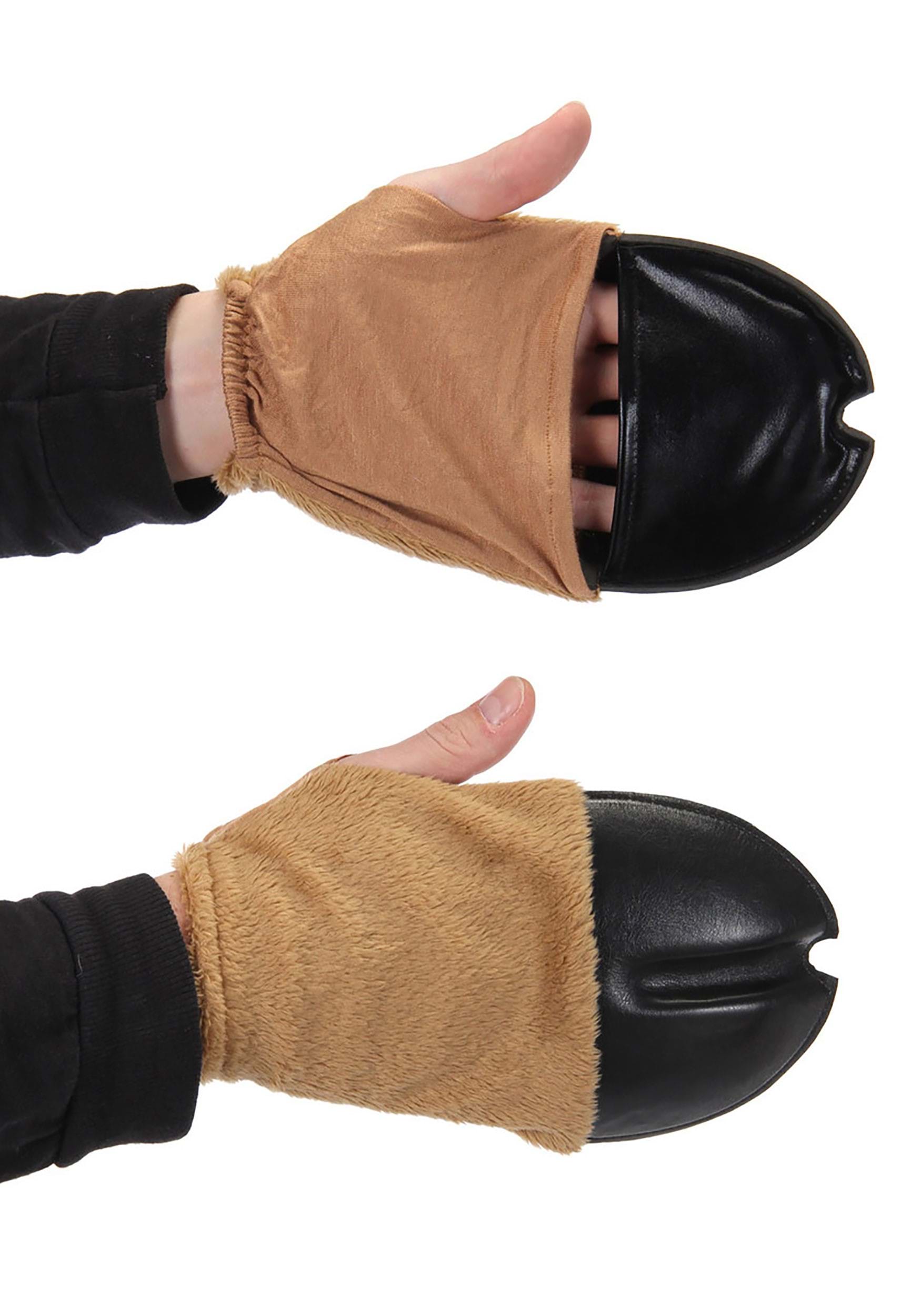 Brown Front Hooves Costume Deer Gloves | Animal Accessories