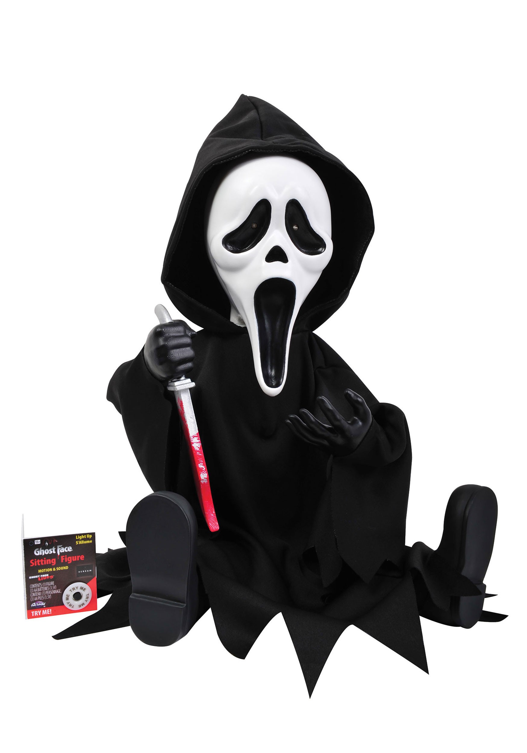 11-Inch Animated Ghost Face Sitting Slayer | Licensed Decorations