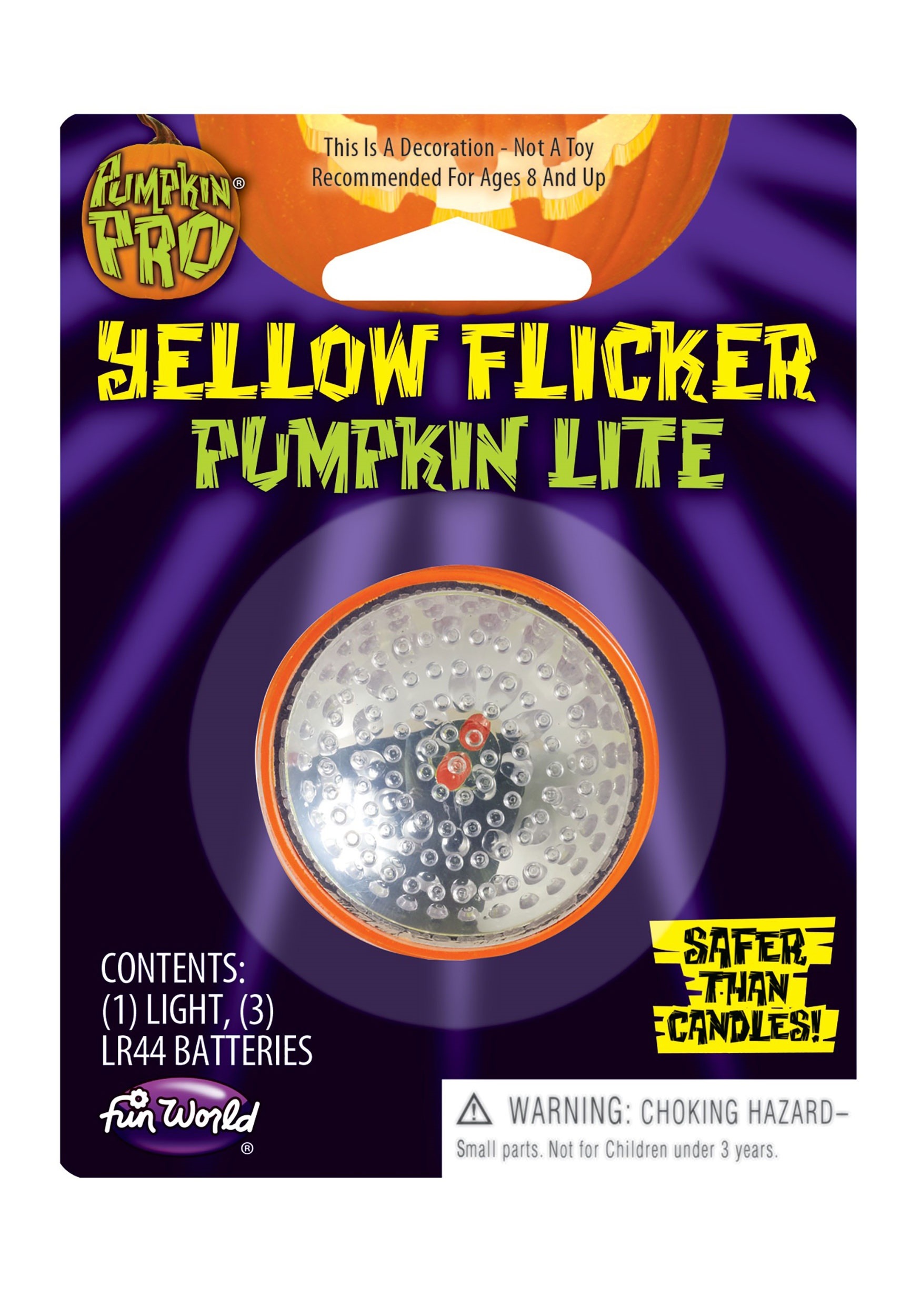 Yellow Flicker Pumpkin Lite Prop | Pumpkin Decorations