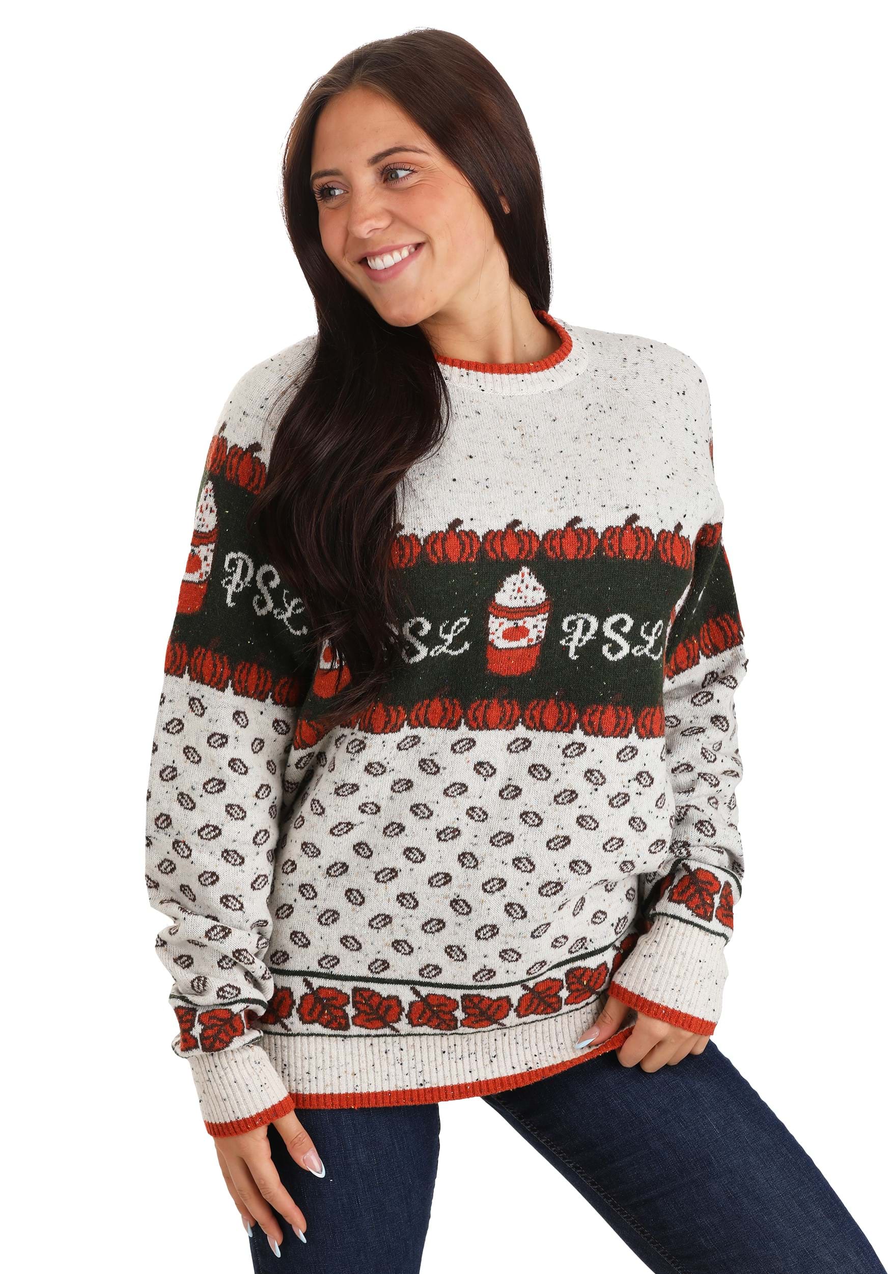 Adult Pumpkin Spice Latte Halloween Sweater | Halloween Apparel