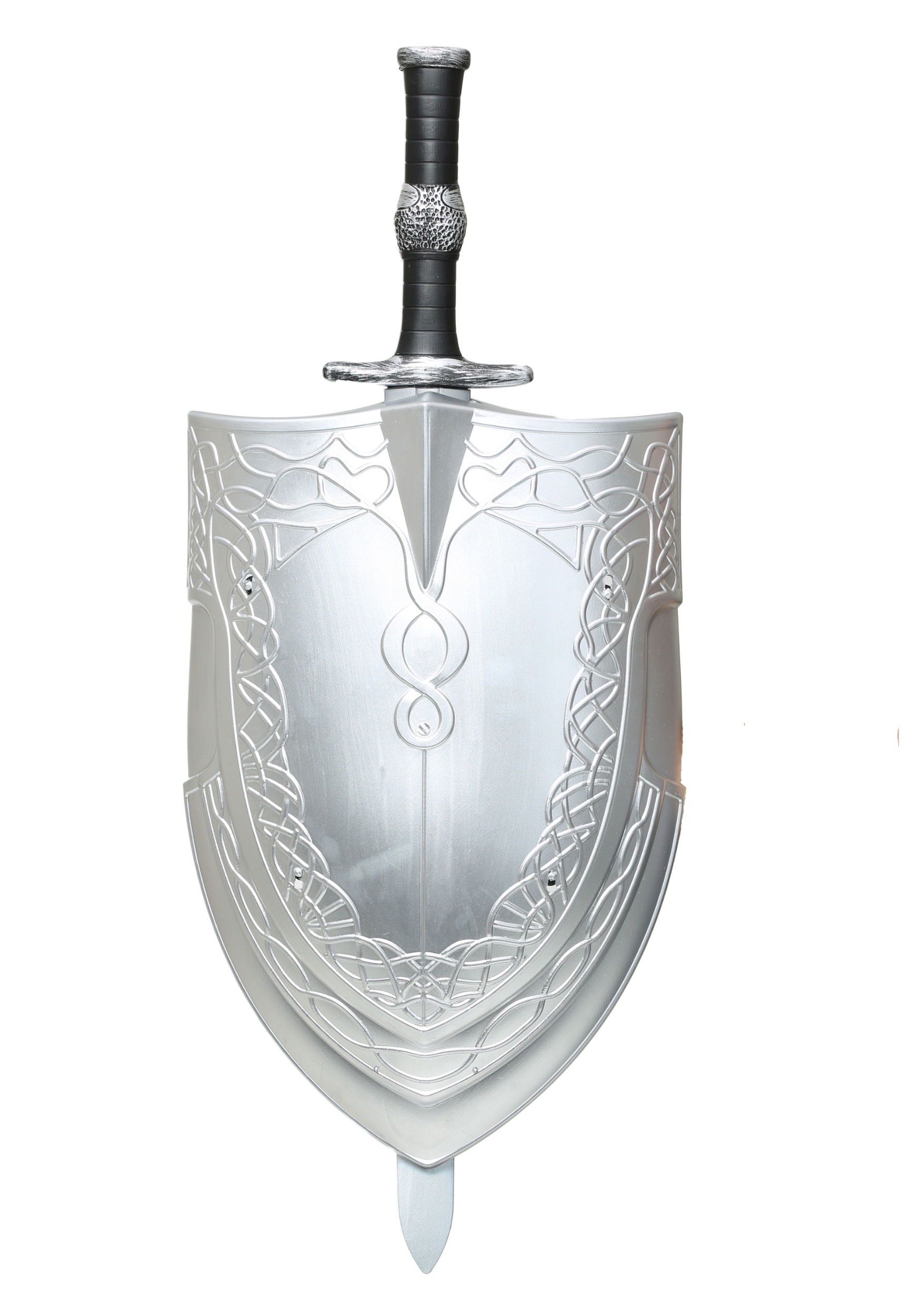 Valiant Knight Silver Sword & Shield Weapon Set