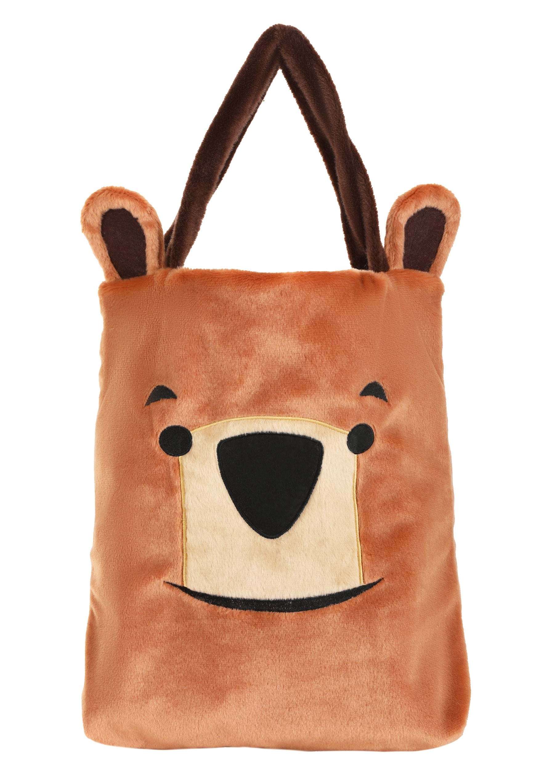 Fuzzy Brown Bear Candy Bag | Trick-or-Treat Bags/Pail