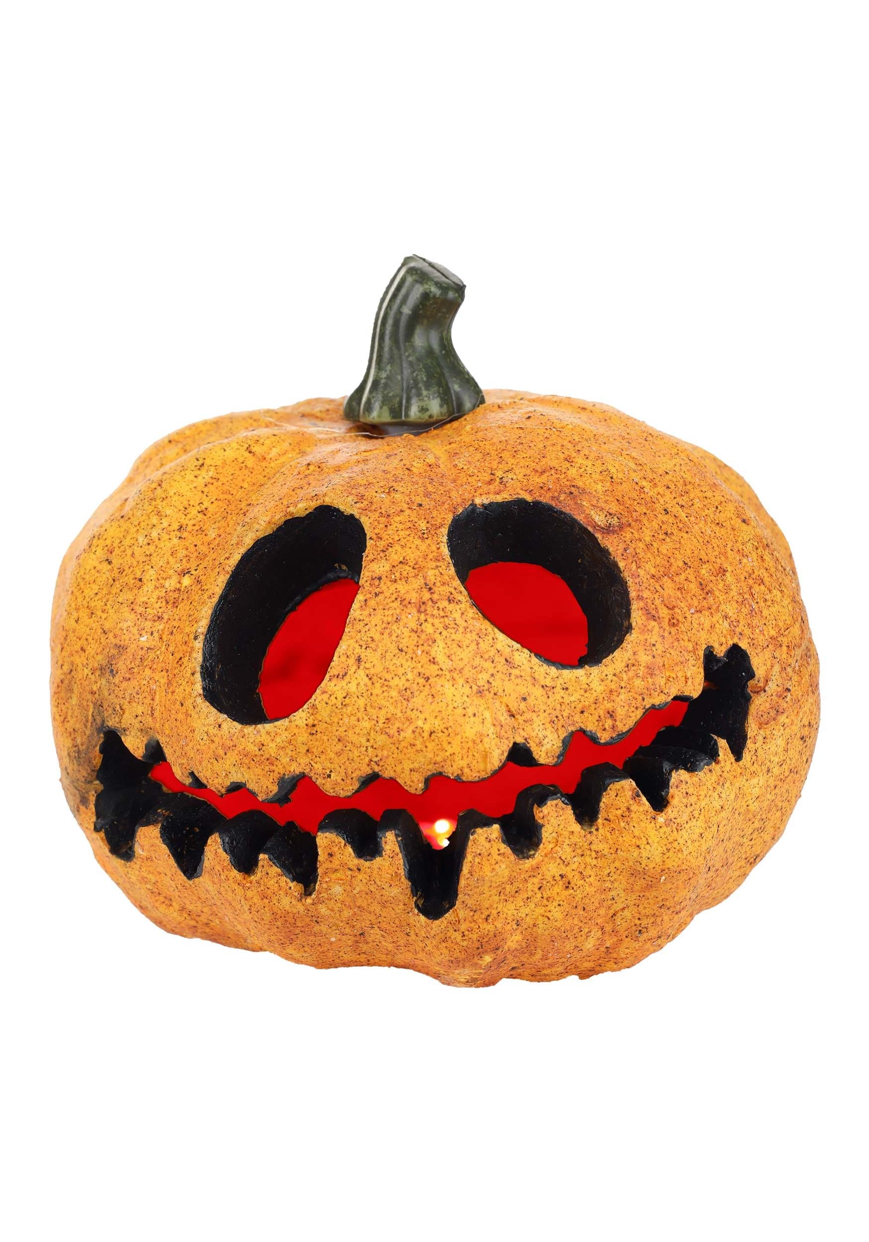 Light Up Spooky Pumpkin Face with Red Lights Halloween Decoration | Pumpkin Decorations