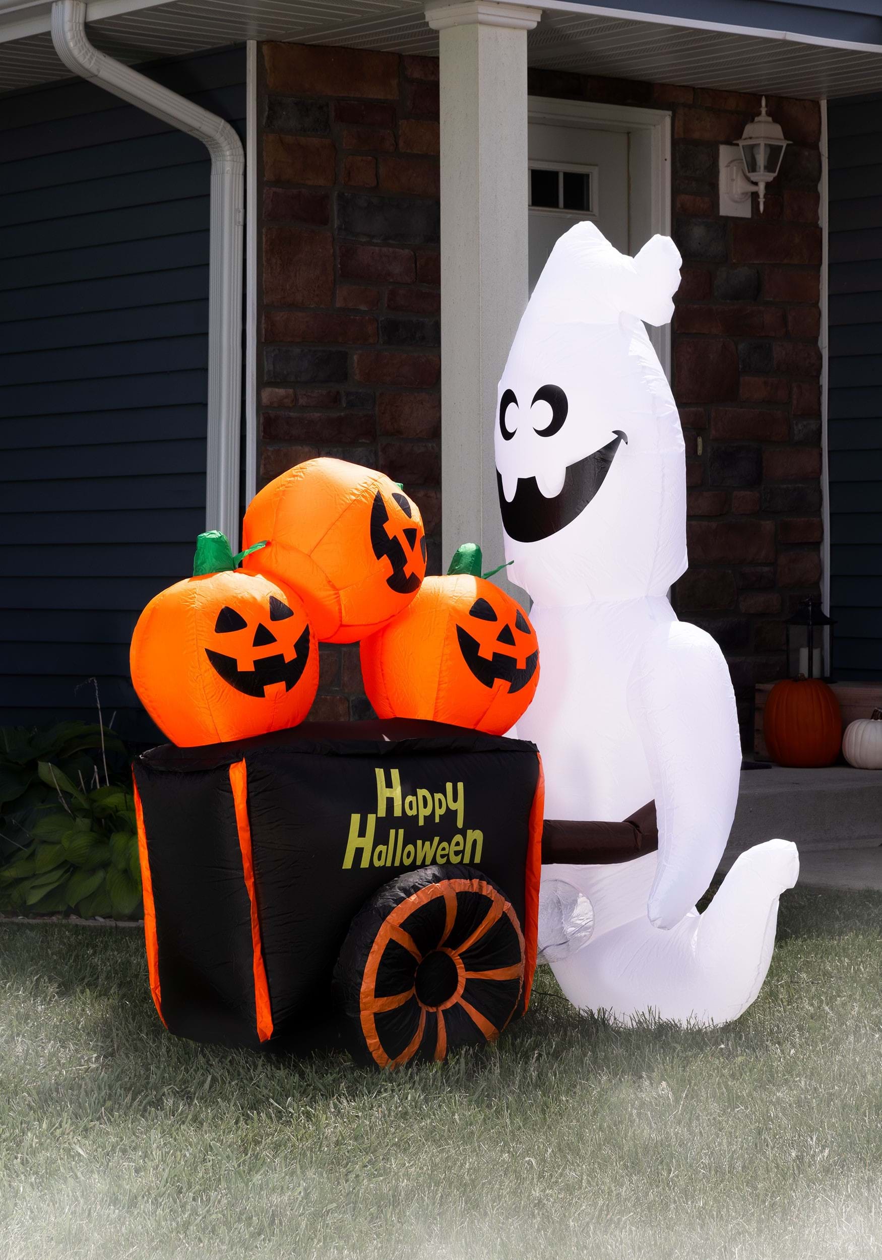 Inflatable 6FT Pumpkin Vendor Ghost Prop | Halloween Inflatables
