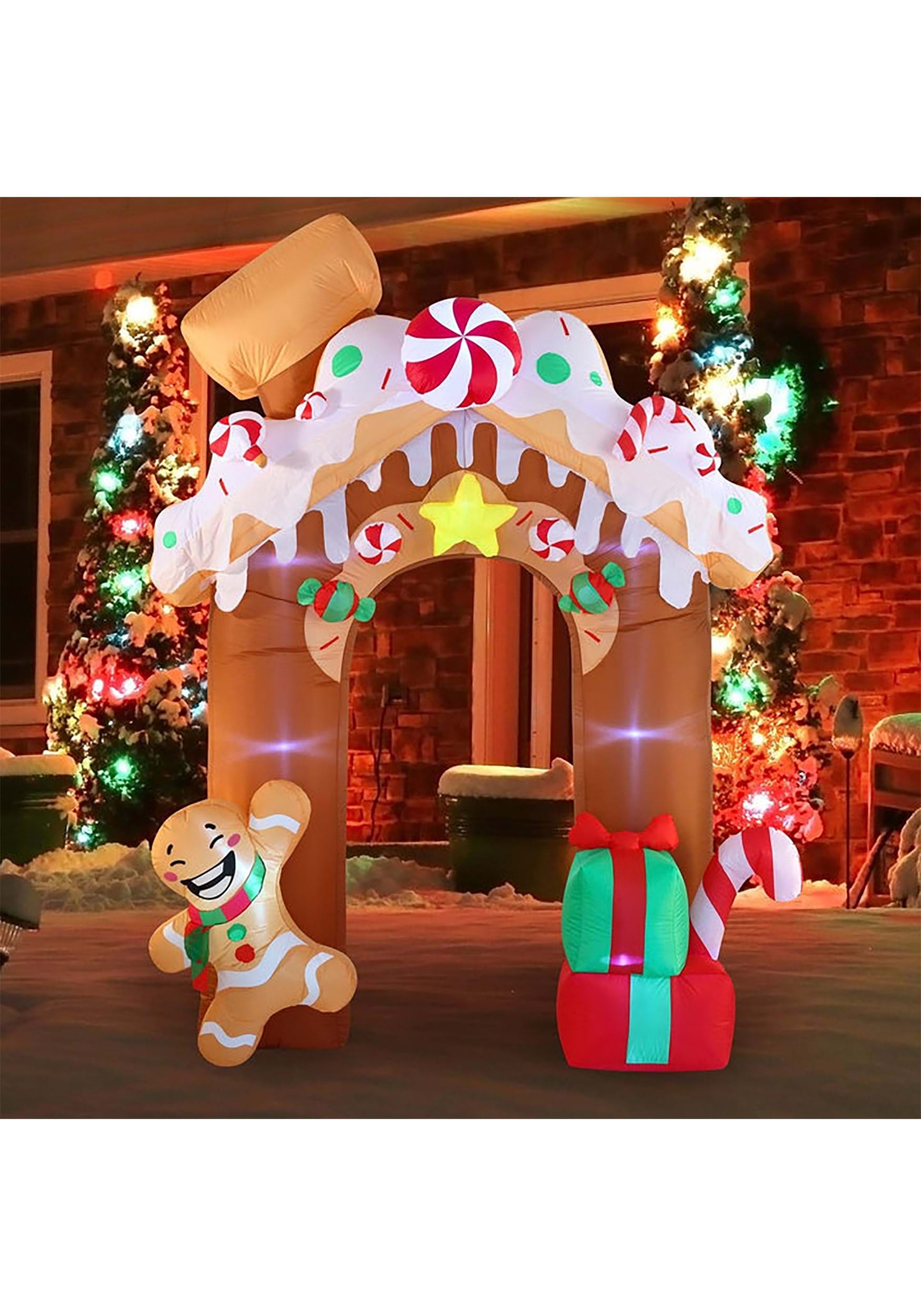 10FT Tall Jumbo Gingerbread Inflatable Archway Decoration | Christmas Decorations
