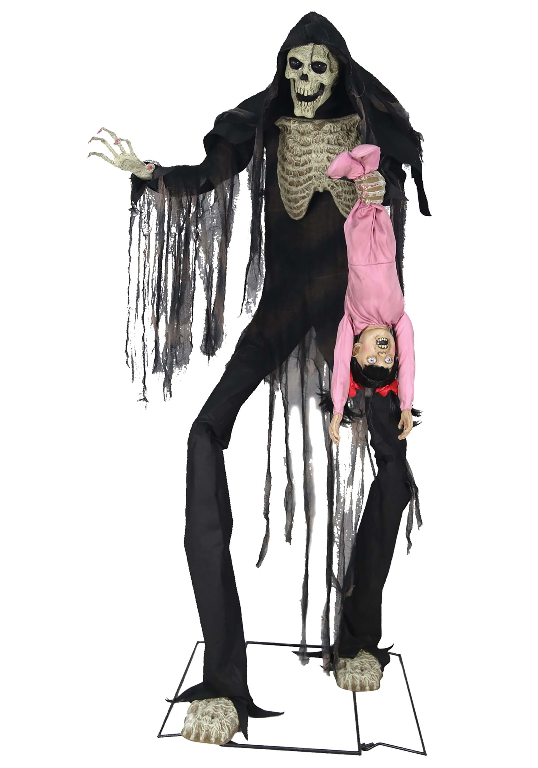 7FT Animated Towering Boogey Man with Kid Halloween Prop | Scary Decorations