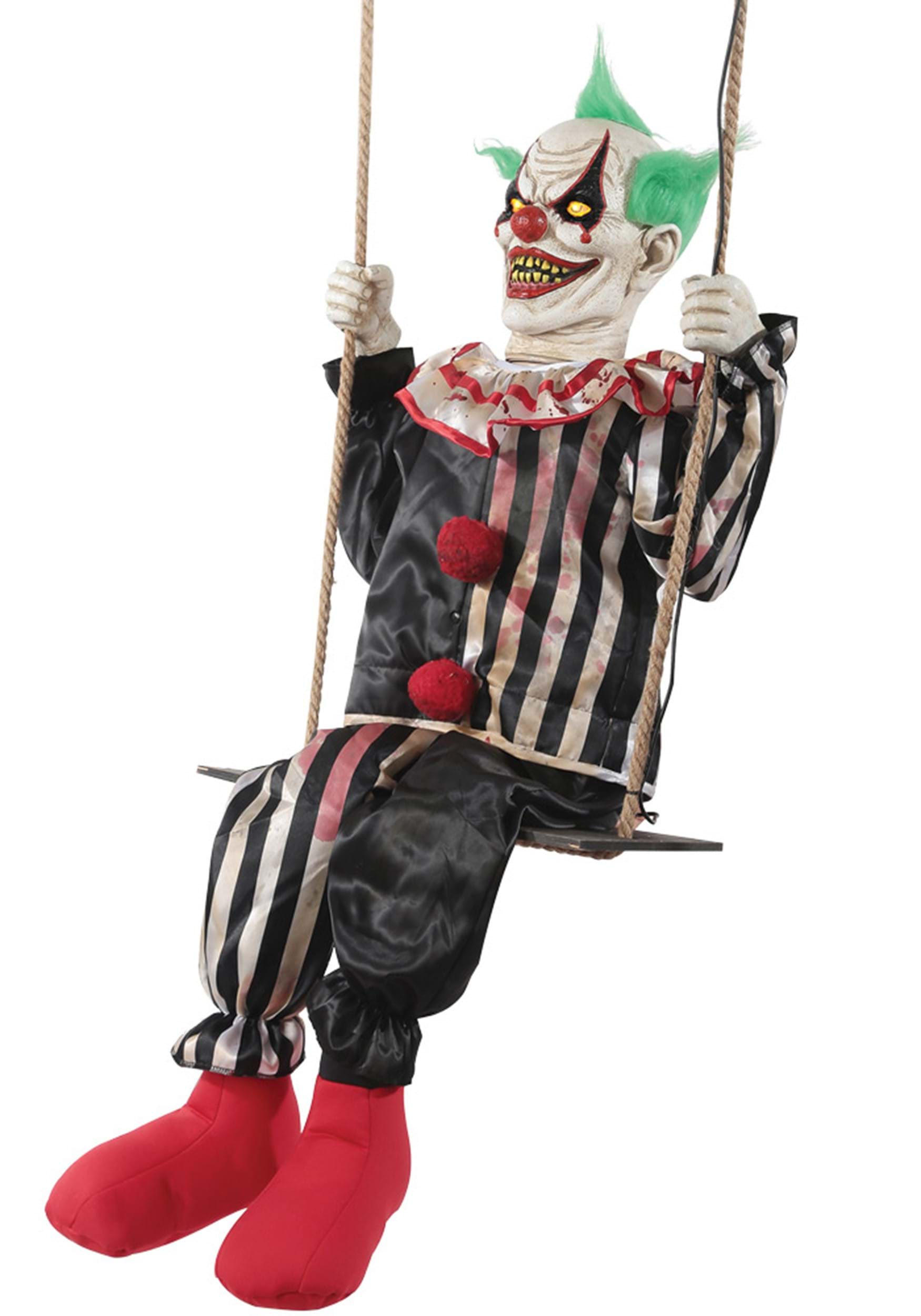 4FT Animated Swinging Chuckles Evil Clown Prop Decoration | Evil Clown Decorations