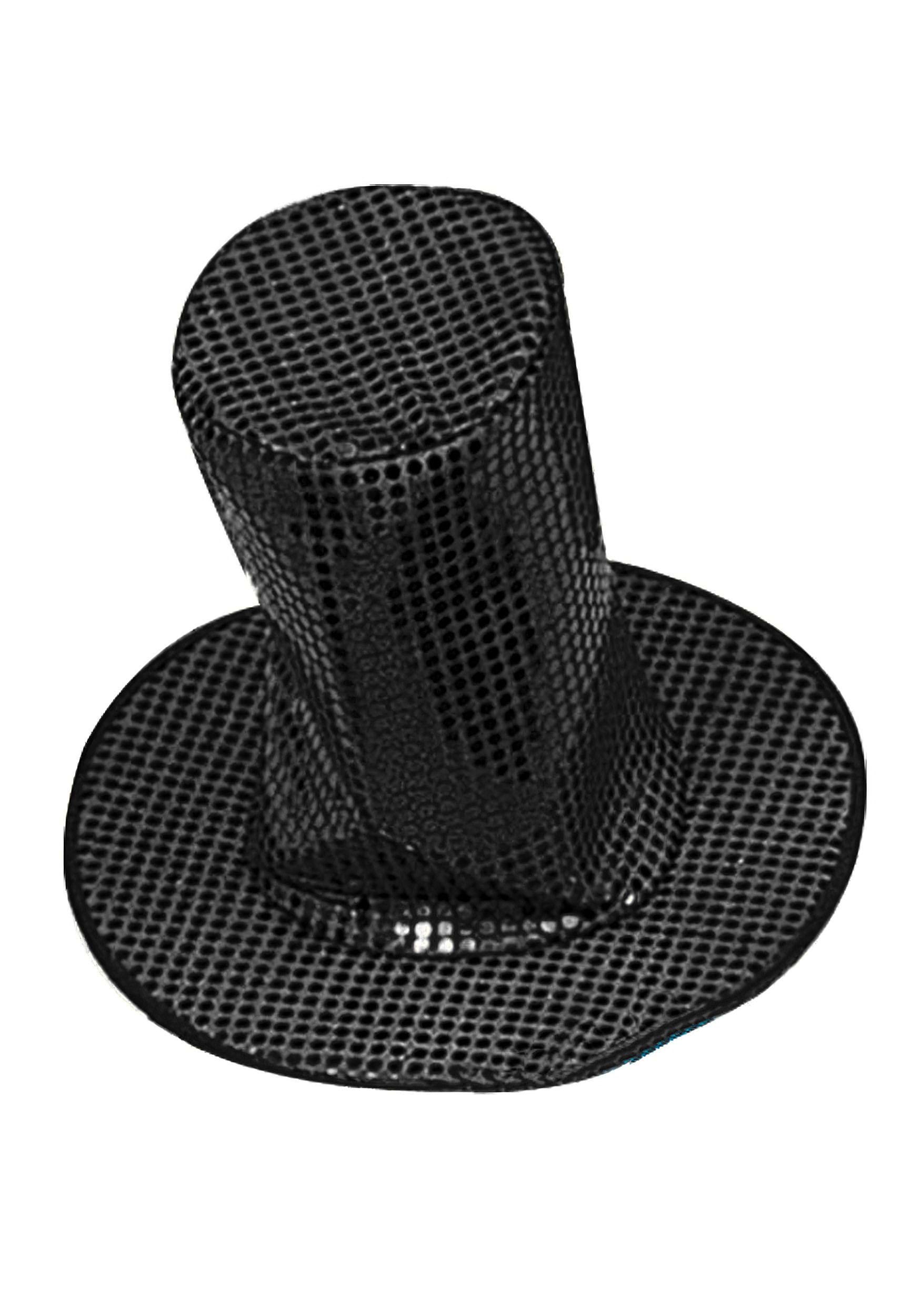 8-Inch Adult Black Sequin Disco Accessory Hat | Disco Accessories