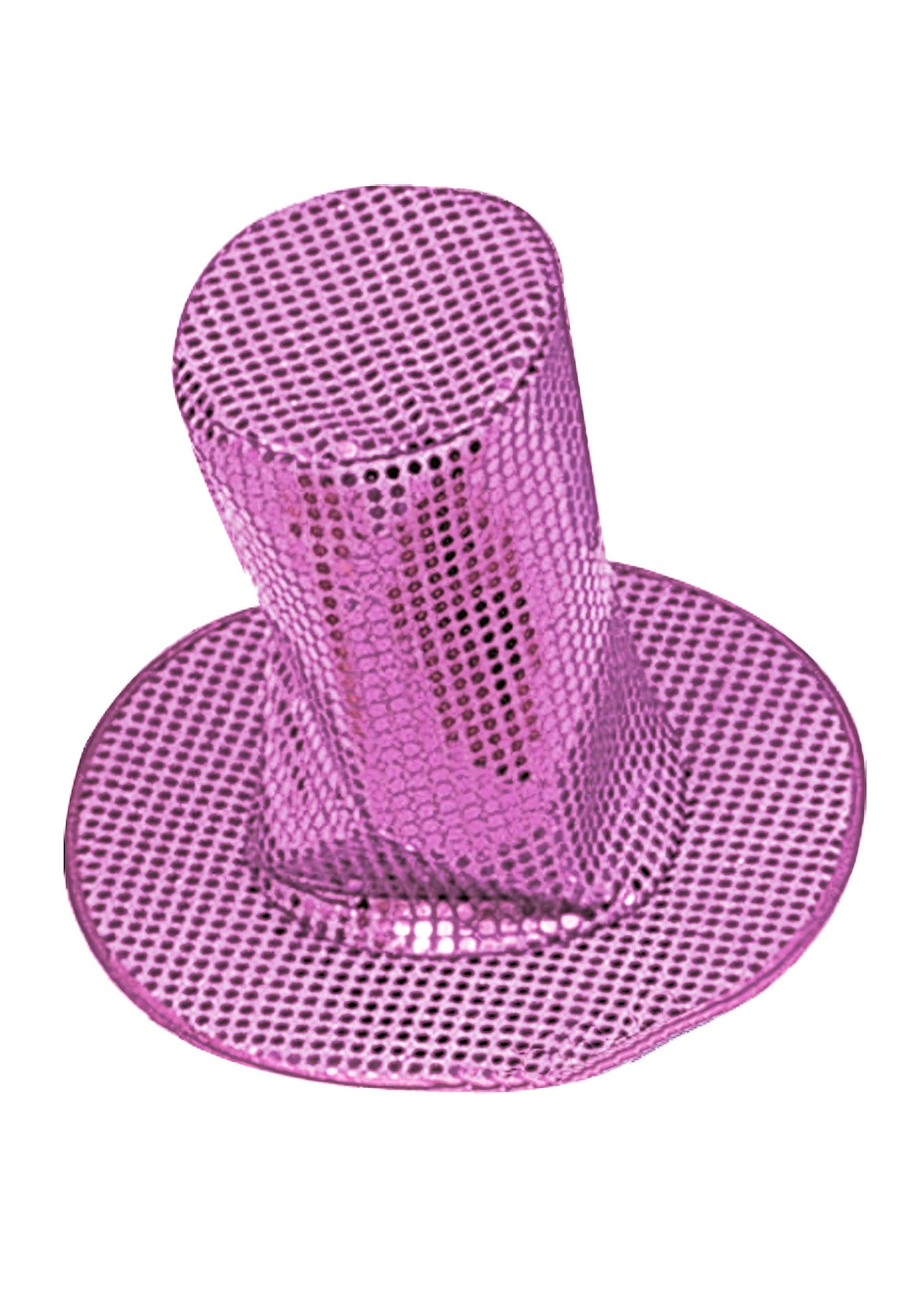8-Inch Adult Pink Sequin Disco Accessory Hat | Disco Accessories