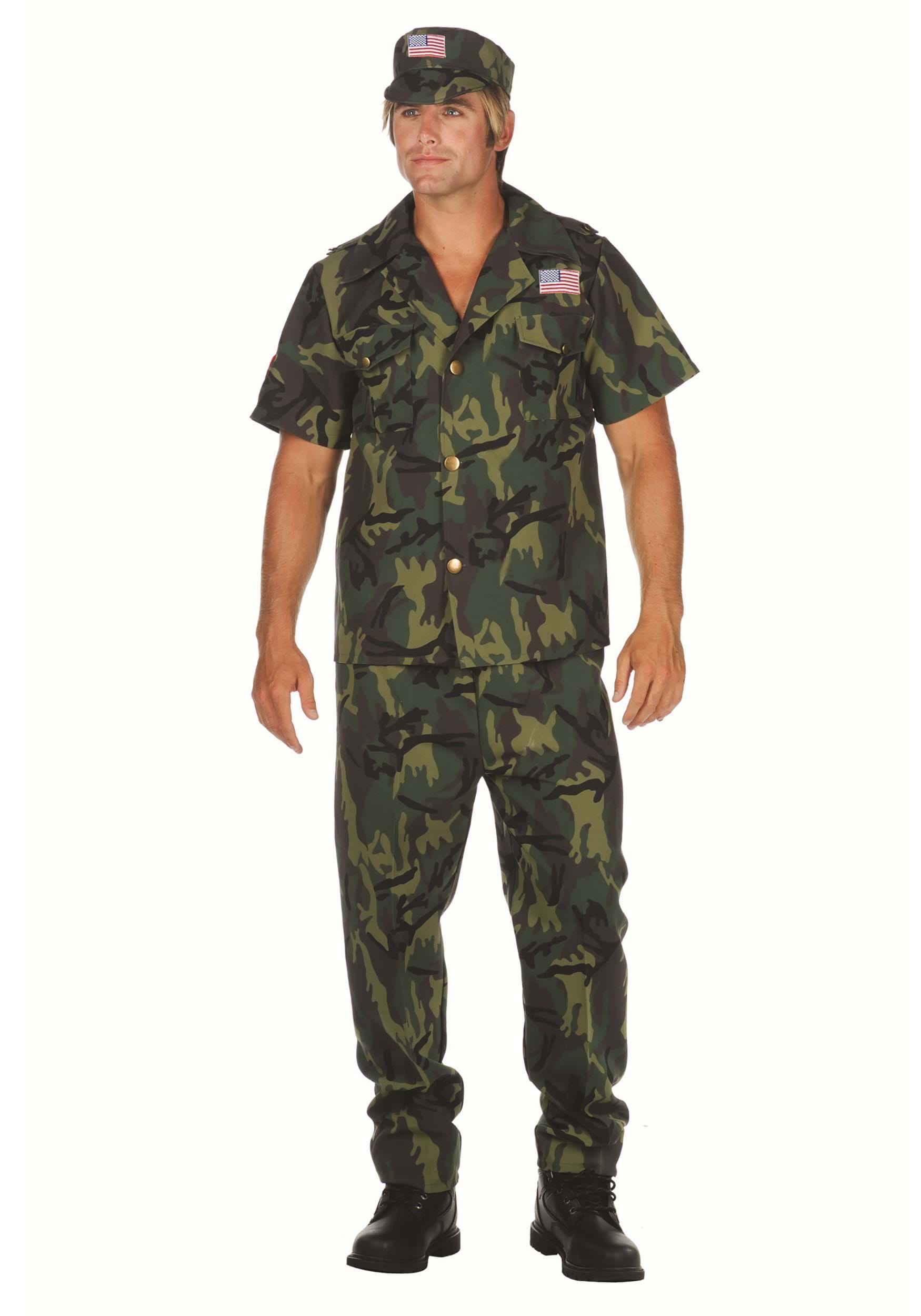 Commando Camouflage Men's Costume | Uniform Costumes