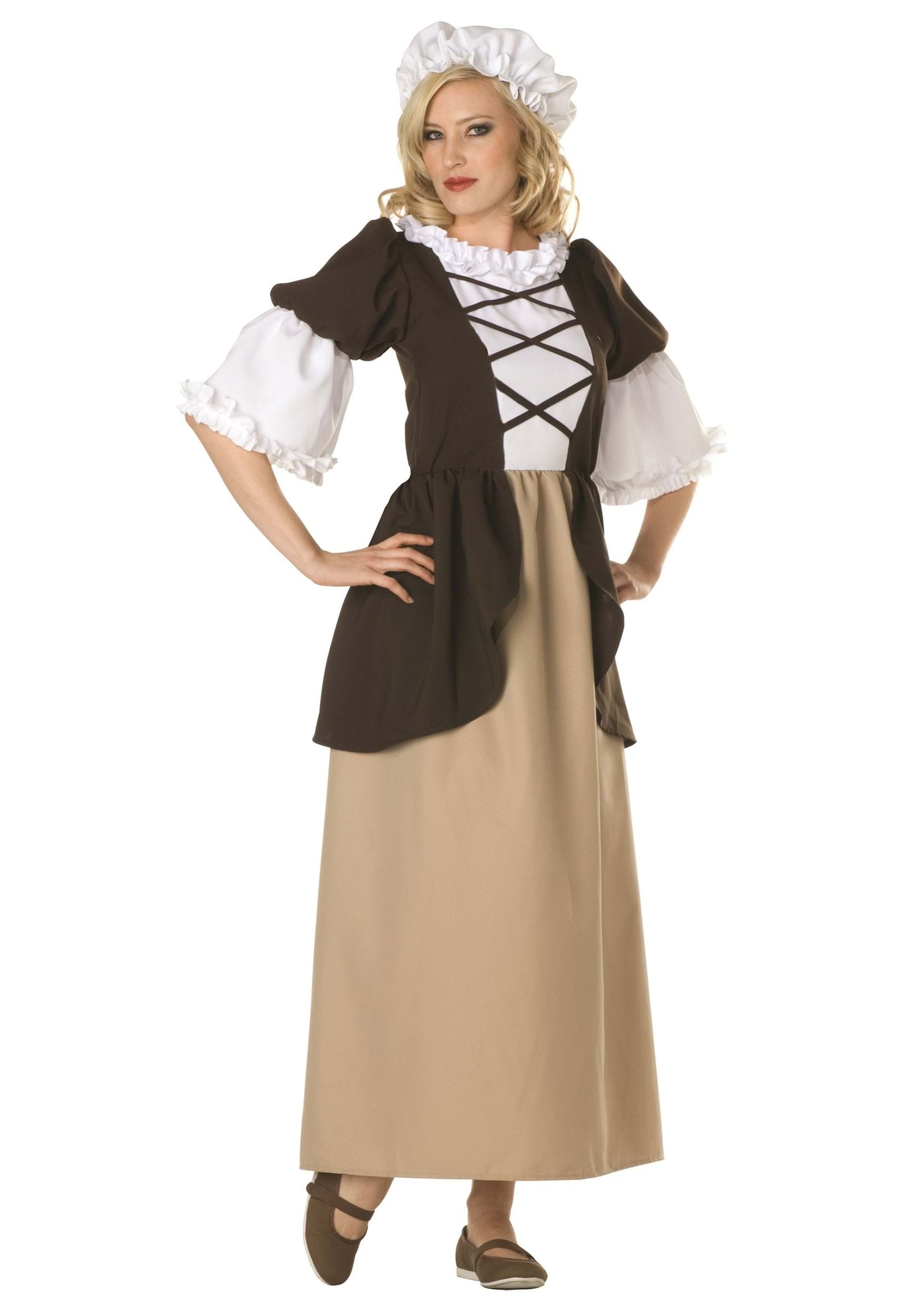 Women's Colonial Brown Costume Dress | Historical Costumes