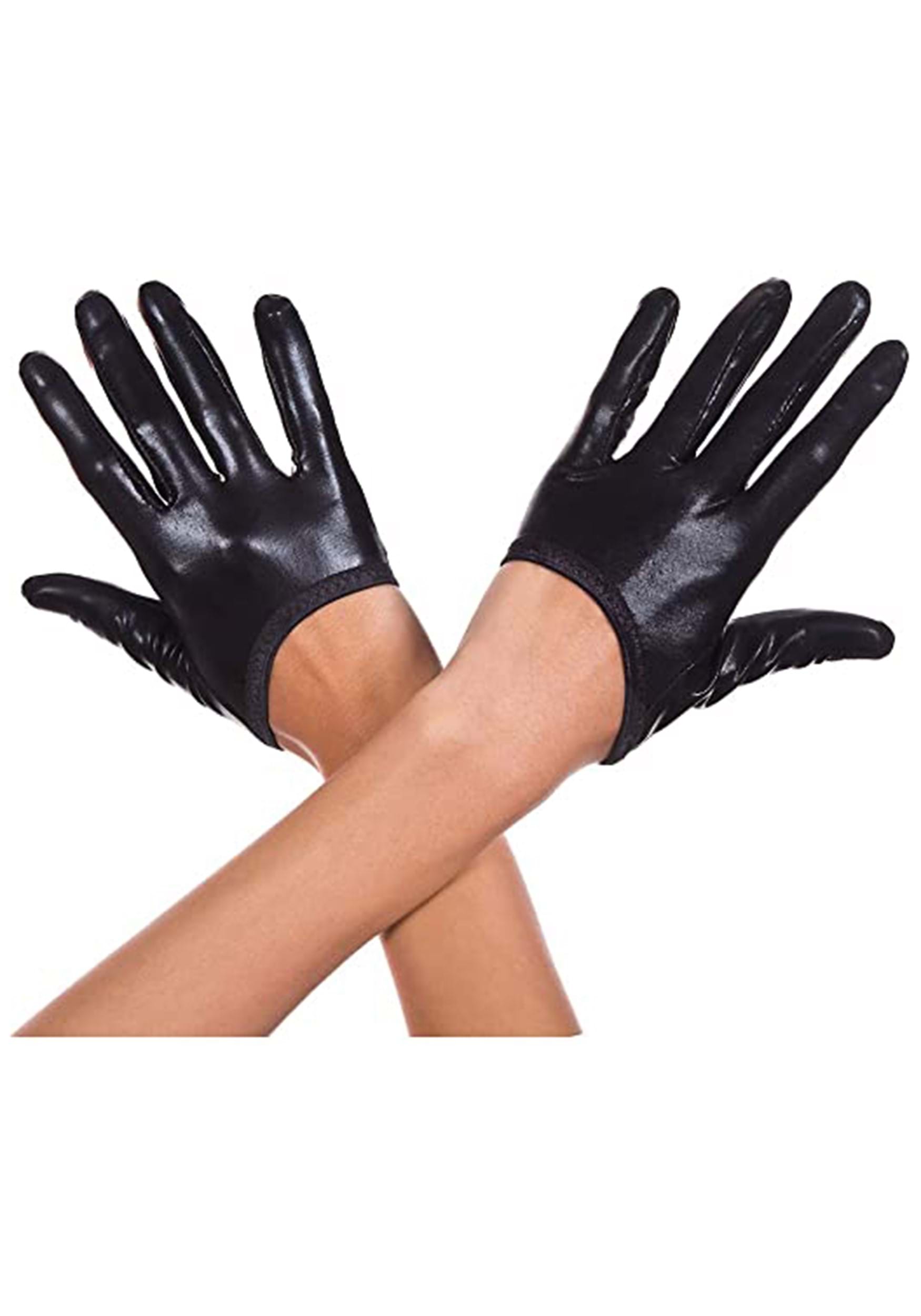 Black Cropped Adult Gloves | Costume Accessories